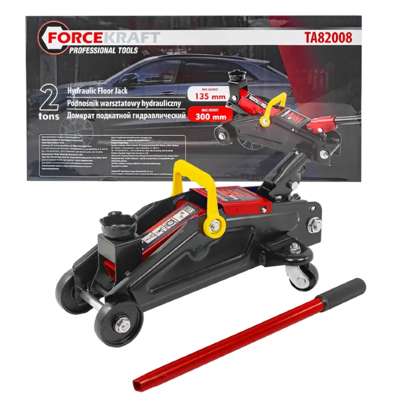 Изображение товара Домкрат подкатной гидравлический Forcekraft FK-TA82008 до 2 т, 135-300 мм