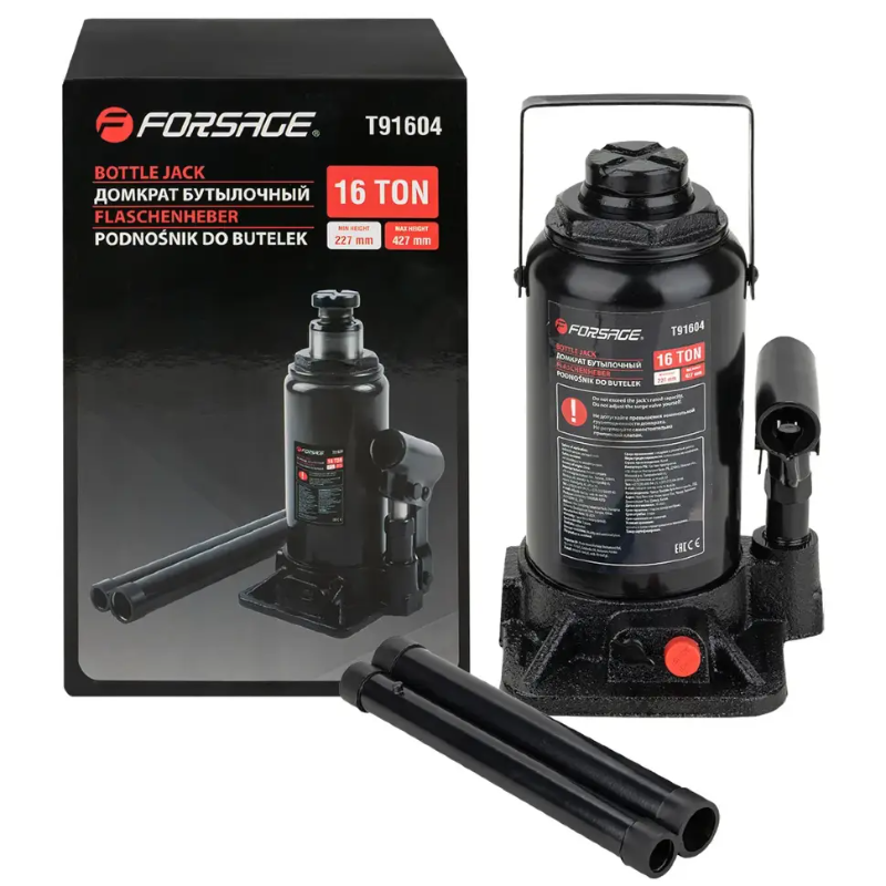 Изображение товара Домкрат бутылочный гидравлический Forsage F-T91604 DS до 16 т, 205-330 мм