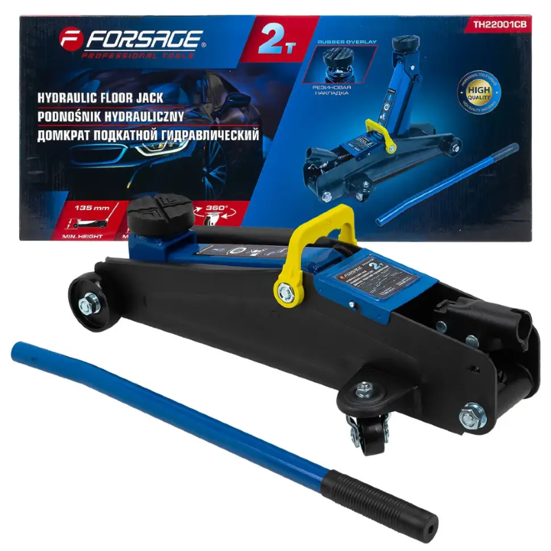 Изображение товара Домкрат подкатной гидравлический Forsage F-TH22001CB до 2 т, 135-385 мм