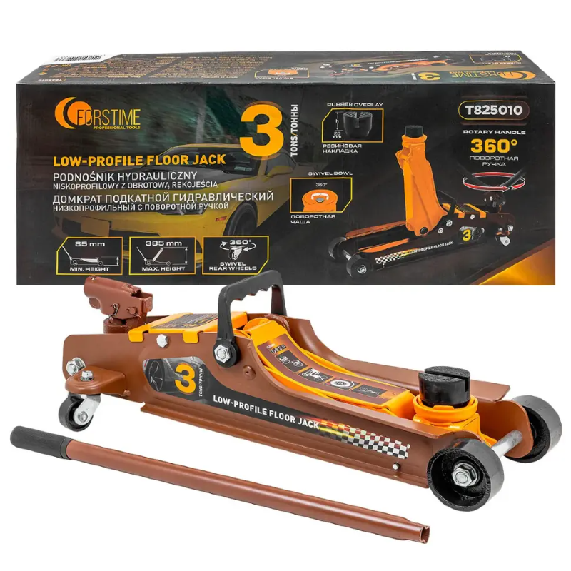Изображение товара Forstime FT-T825010 домкрат подкатной 3 т гидравлический