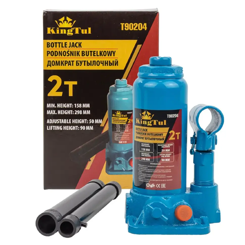 Изображение товара Домкрат бутылочный механический Kingtool KT-T90204 до 2 т, 158-298 мм