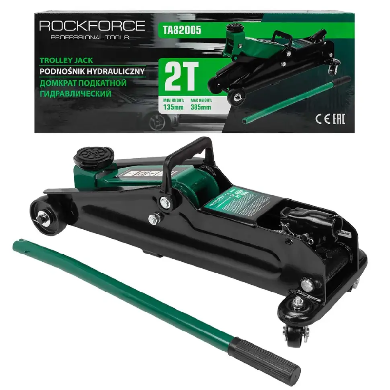 Изображение товара Домкрат подкатной гидравлический Rockforce RF-TA82005 до 2 т, 130-385 мм