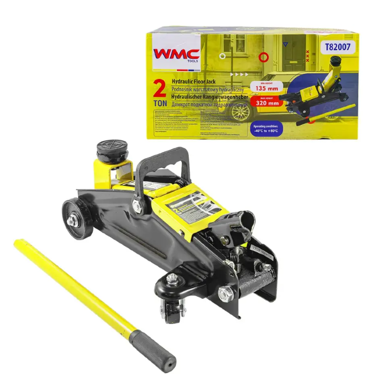 Изображение товара Домкрат подкатной гидравлический Wmc Tools WMC-T82007 до 2 т, 135-320 мм Изображение товара Домкрат подкатной гидравлический Wmc Tools WMC-T82007 до 2 т, 135-320 мм