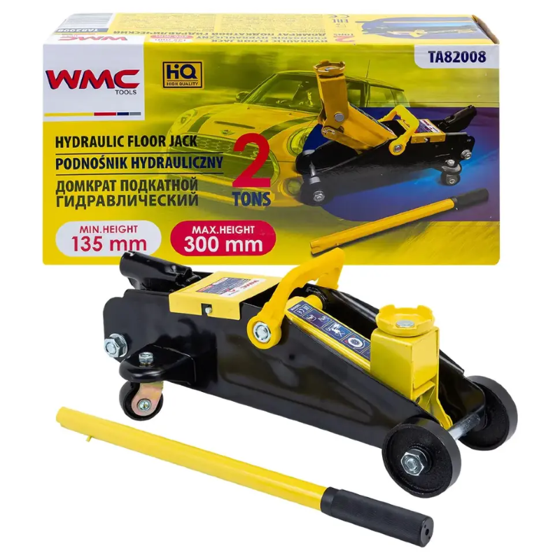 Изображение товара Домкрат подкатной гидравлический Wmc Tools WMC-TA82008 до 2 т, 135-300 мм