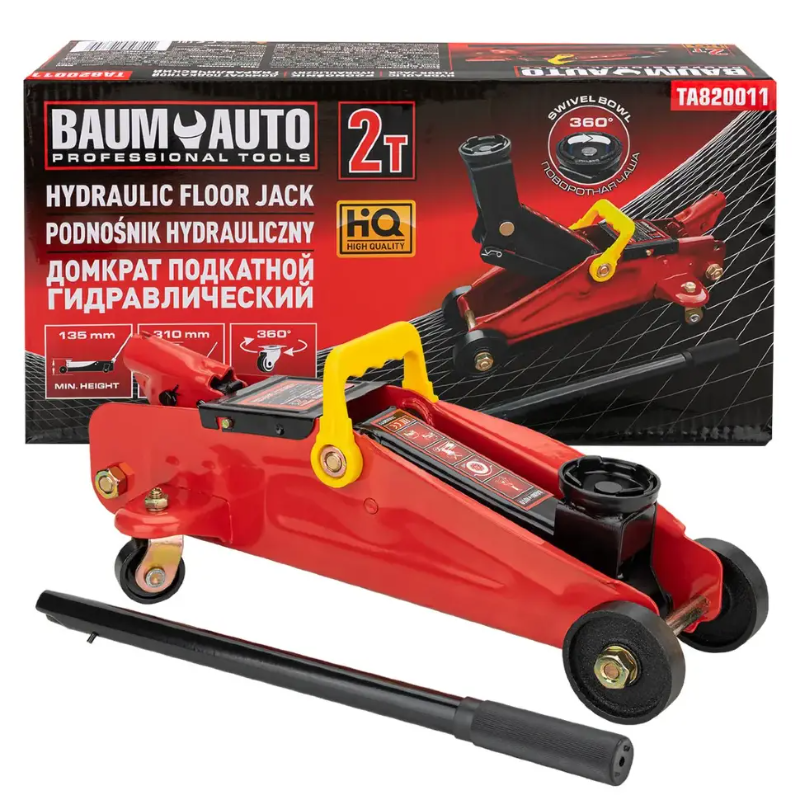 Изображение товара Домкрат подкатной гидравлический Baumauto BM-TA820011 до 2 т, 135-320 мм