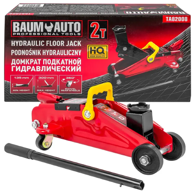 Изображение товара Домкрат подкатной гидравлический Baumauto BM-TA82008 до 2 т, 135-300 мм