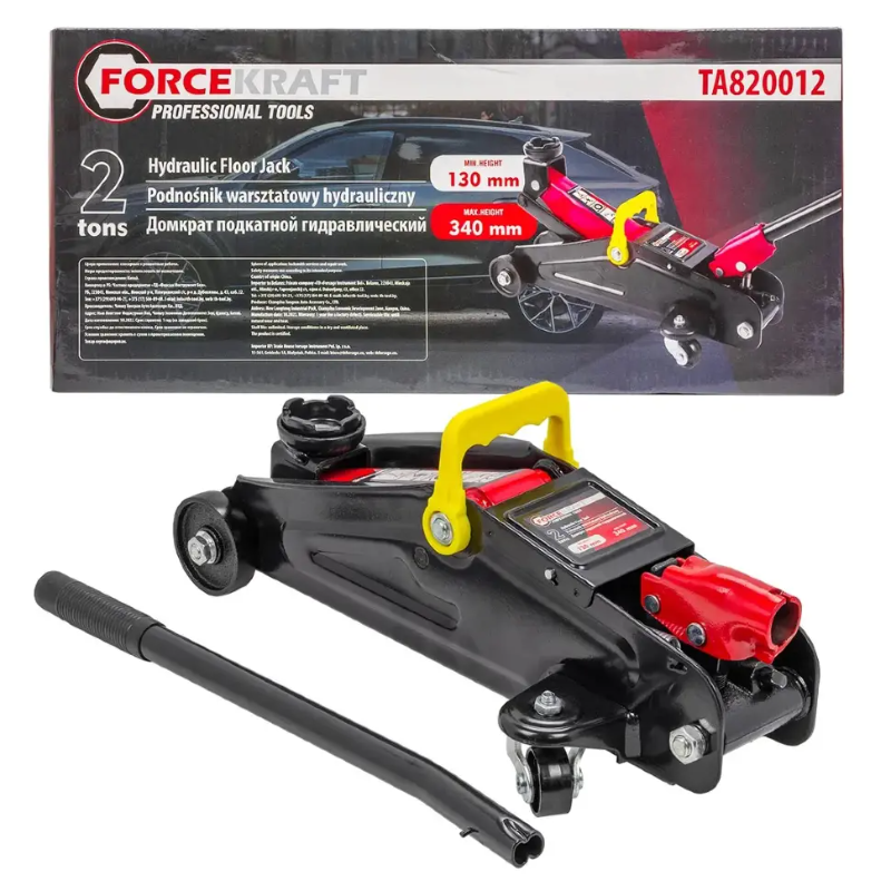 Изображение товара Домкрат подкатной гидравлический Forcekraft FK-TA820012 до 2 т, 130-340 мм