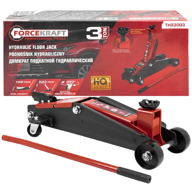 Изображение товара Домкрат подкатной гидравлический Forcekraft FK-TH23003 до 3 т, 192-533 мм