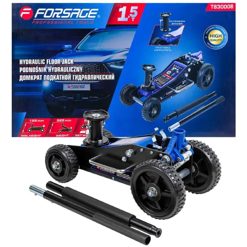 Изображение товара Домкрат подкатной гидравлический Forsage F-T830008 до 1.5 т, 155-525 мм