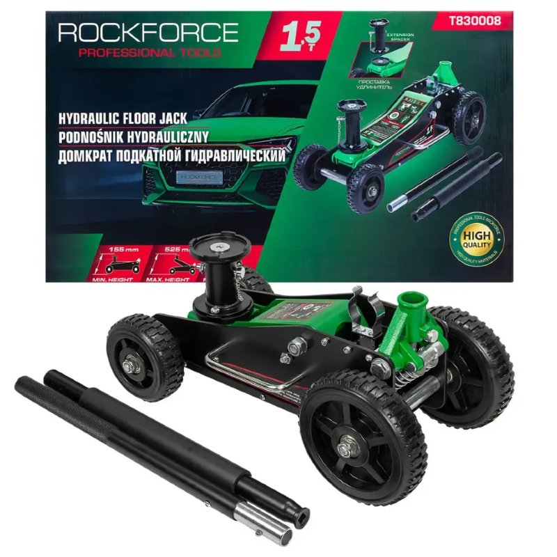 Изображение товара Домкрат подкатной гидравлический Rockforce RF-T830008 до 1.5 т, 155-525 мм