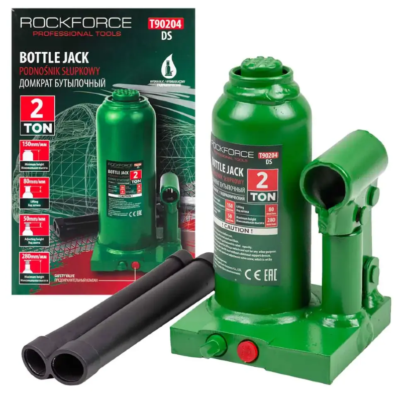 Изображение товара Домкрат бутылочный механический Rockforce RF-T90204 DS до 2 тонн