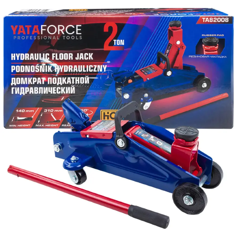 Изображение товара Домкрат подкатной гидравлический Yataforce YF-TA82008 до 2 т, 135-300 мм