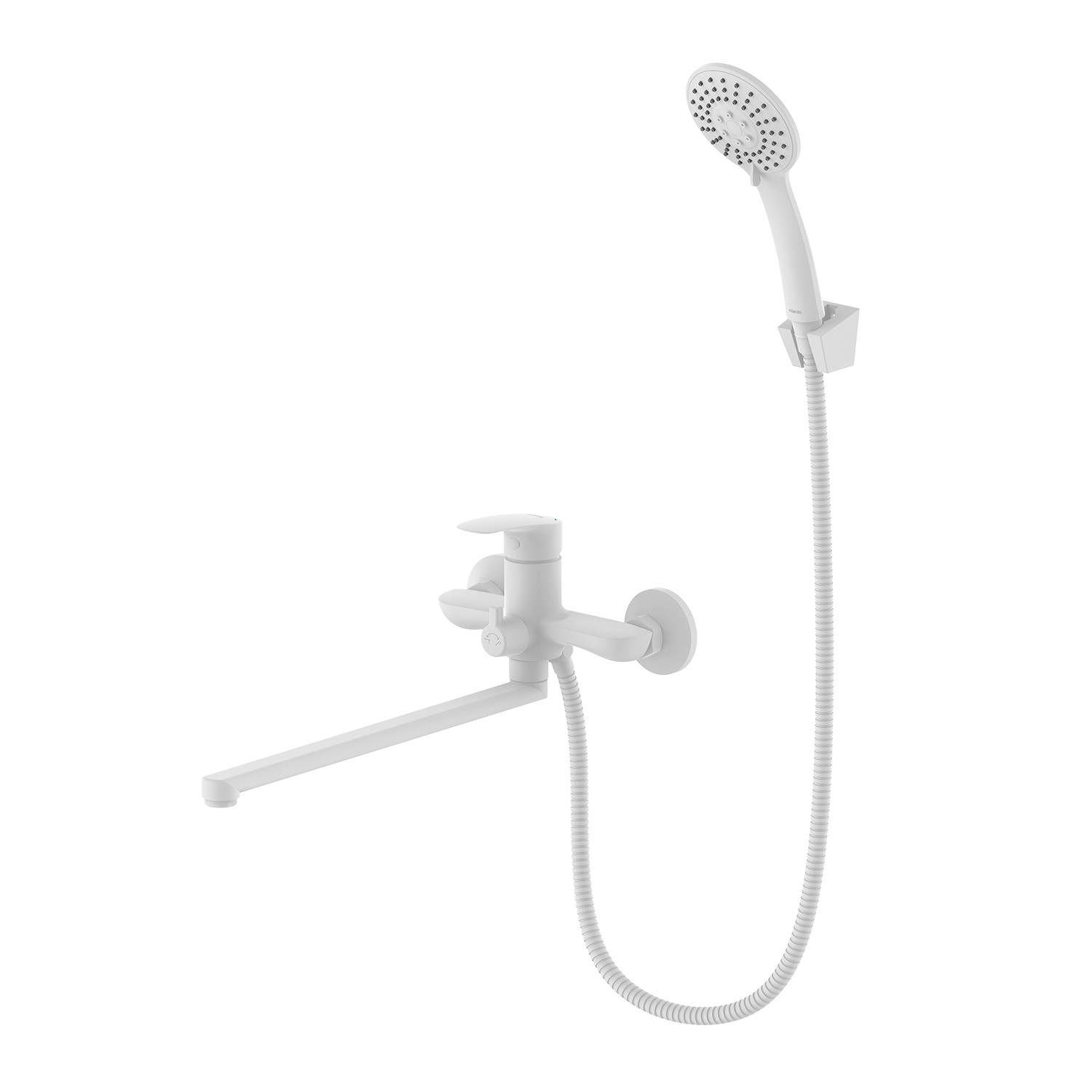 Изображение товара Смеситель для ванны Milardo RORWT00M10 однорычажный с душевой лейкой цвет белый матовый