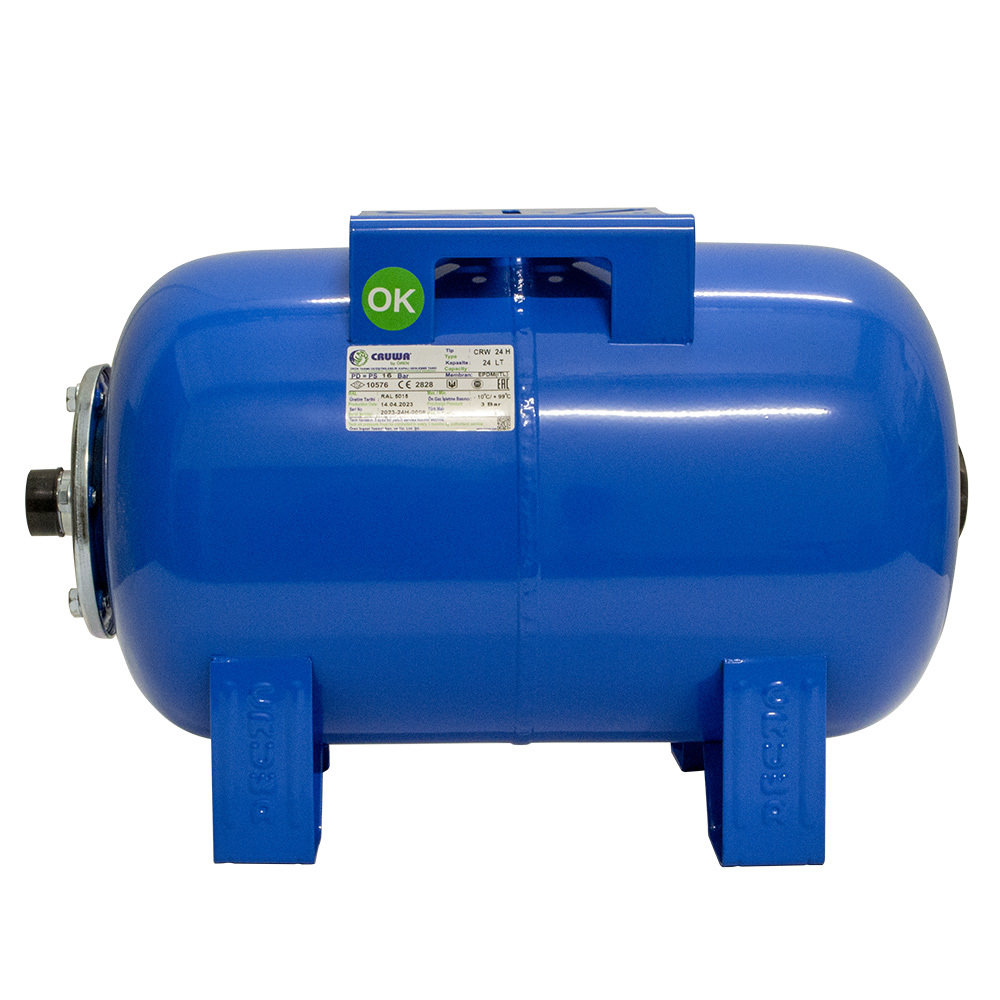 Изображение товара Гидроаккумулятор горизонтальный 24 л Cruwa CRW 24 H 16 BL синий