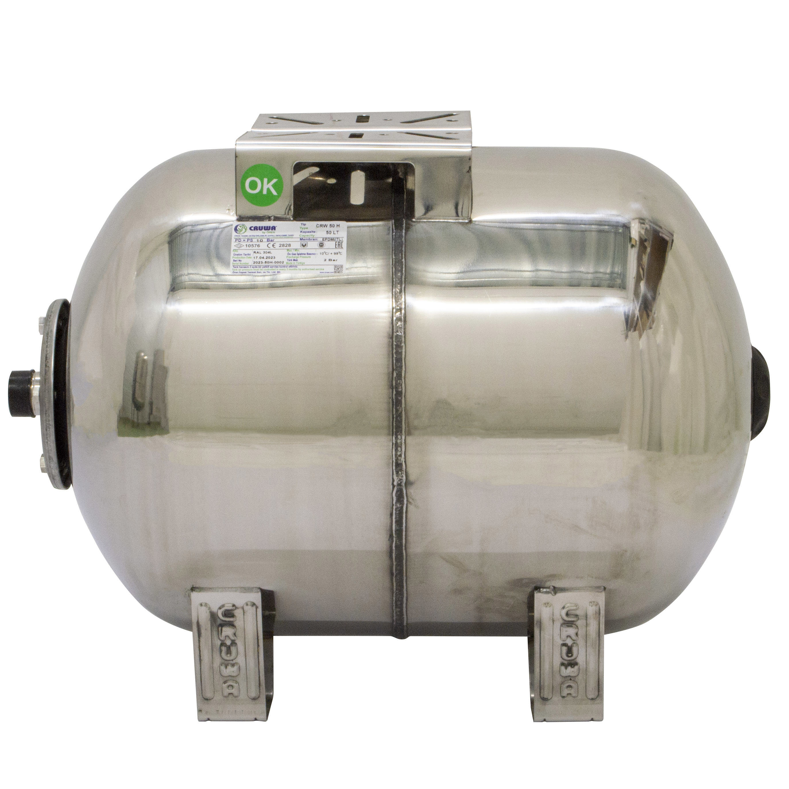 Изображение товара Гидроаккумулятор горизонтальный 50 л Cruwa CRW SS 50 H 1" серый