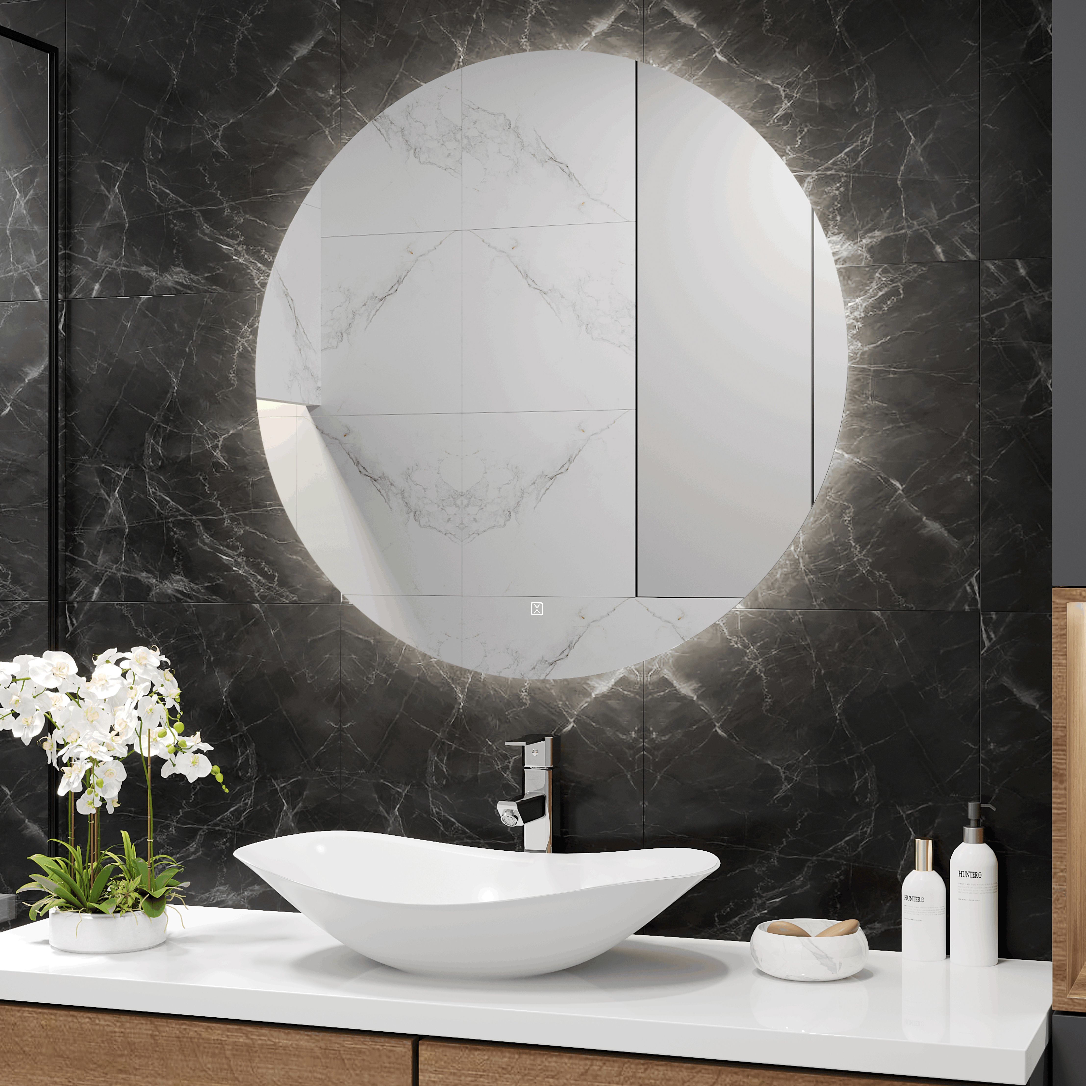 Изображение товара Зеркало для ванной Reflection RF4311HO с подсветкой 80x80см стильное современное