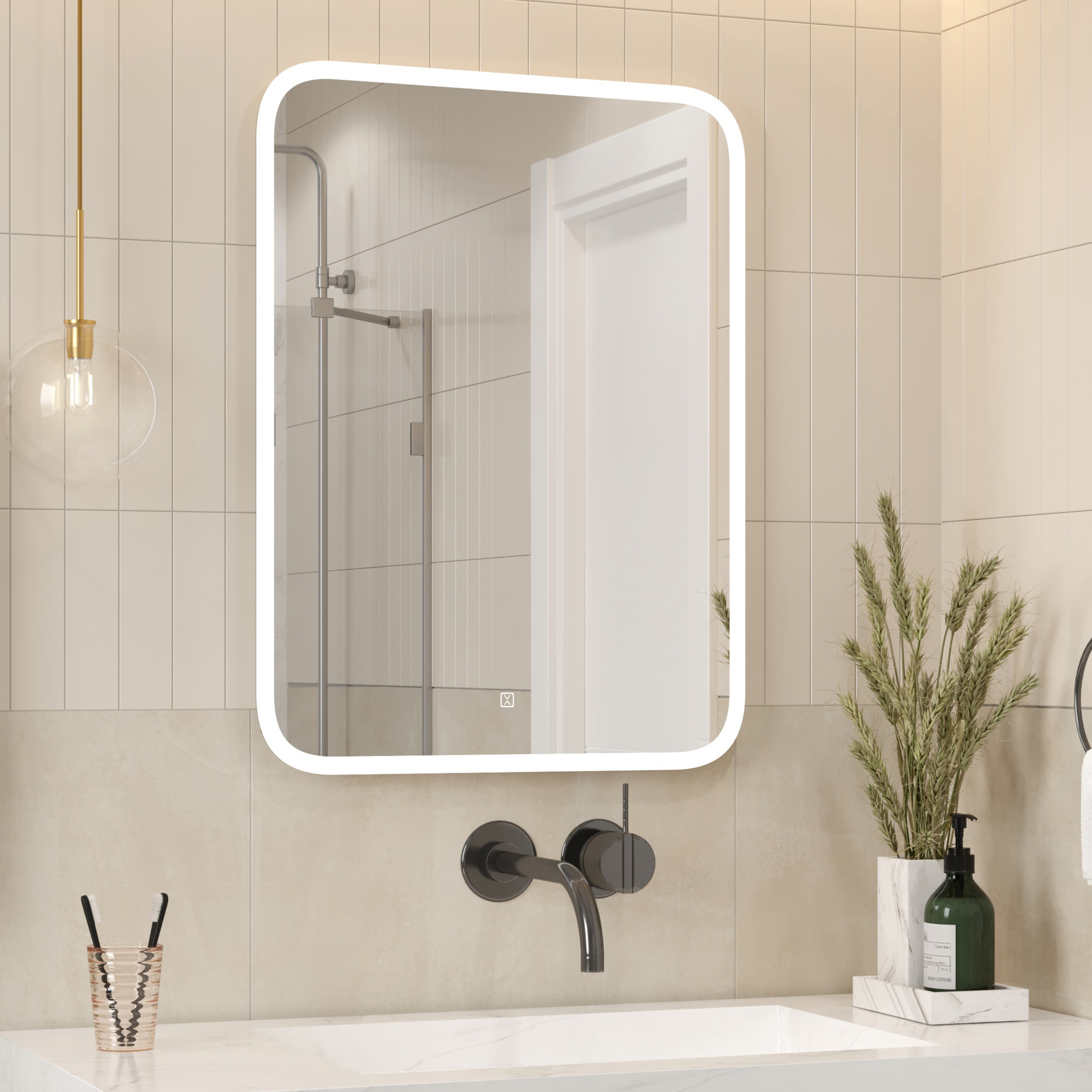 Изображение товара Зеркало для ванной Reflexion Blink RF6041BK с подсветкой 60x80см