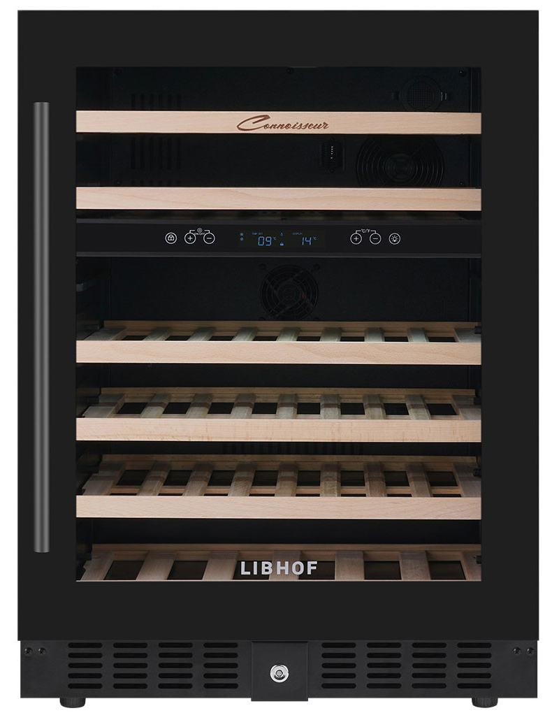 Изображение товара Встраиваемый винный шкаф Libhof CXD-46 Black для 46 бутылок с температурными зонами