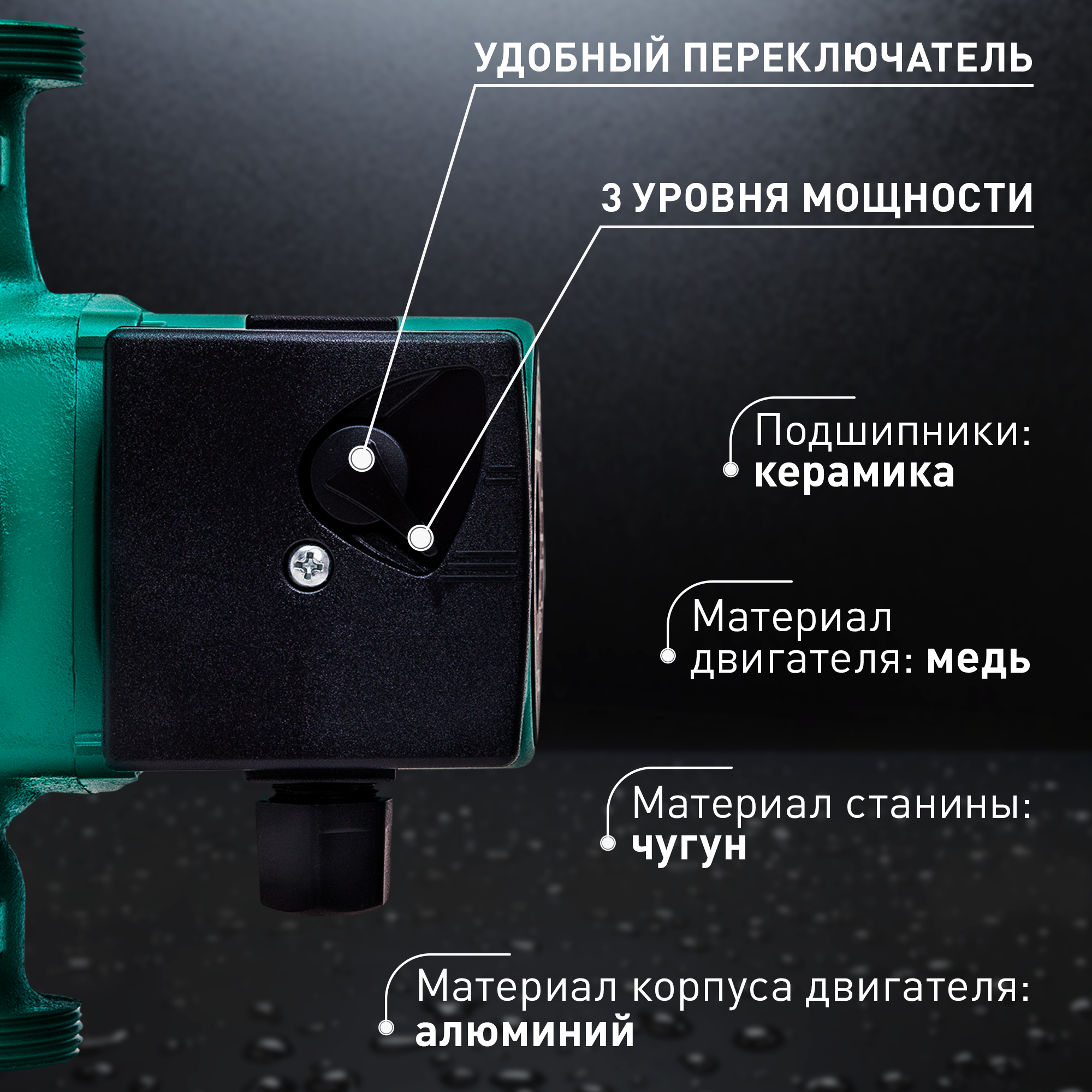 Циркуляционный насос Oasis 25/6 180 мм с гайками 1" - 4