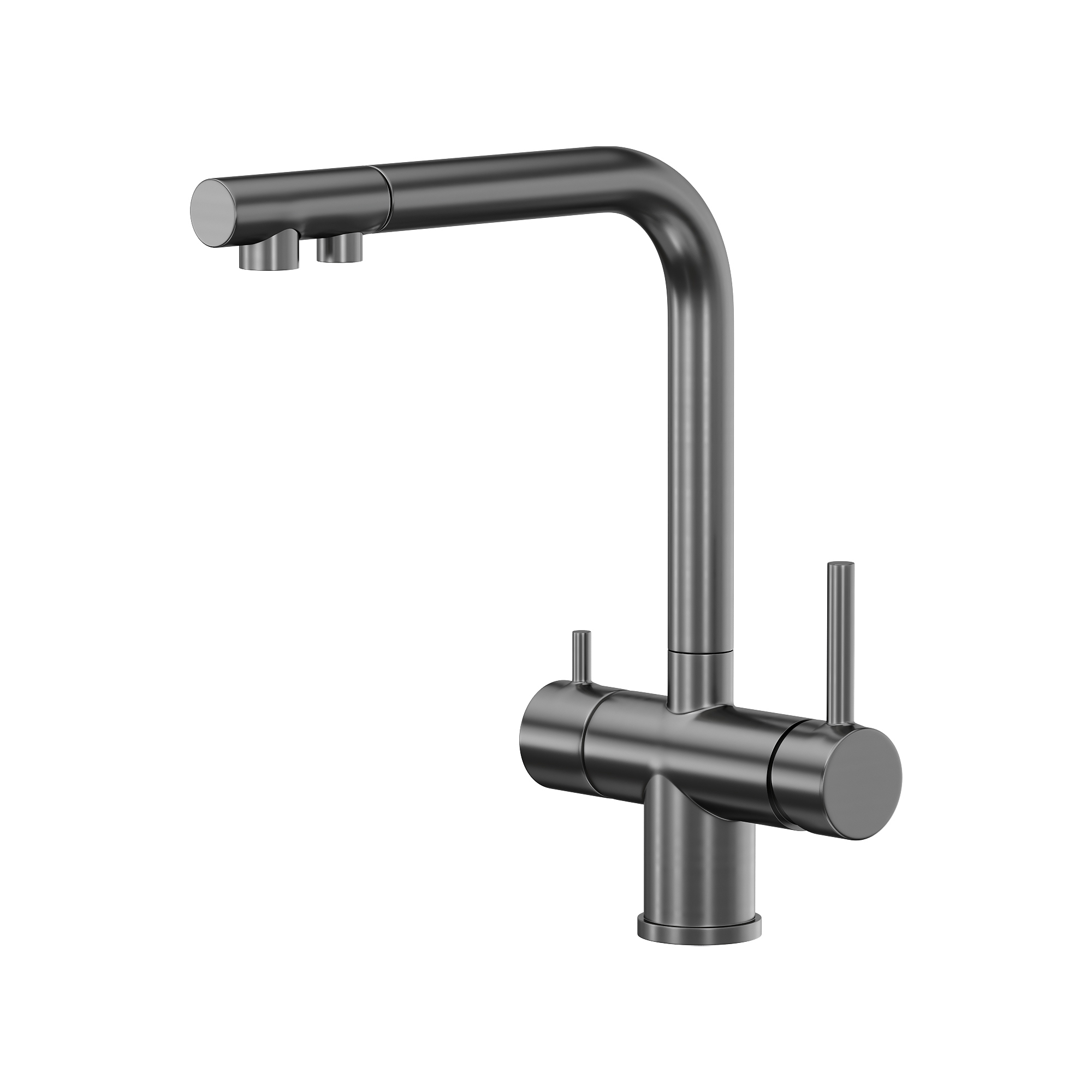 Изображение товара Смеситель Reflexion Lago RX9903BL для кухни с подключением к фильтру оружейная сталь