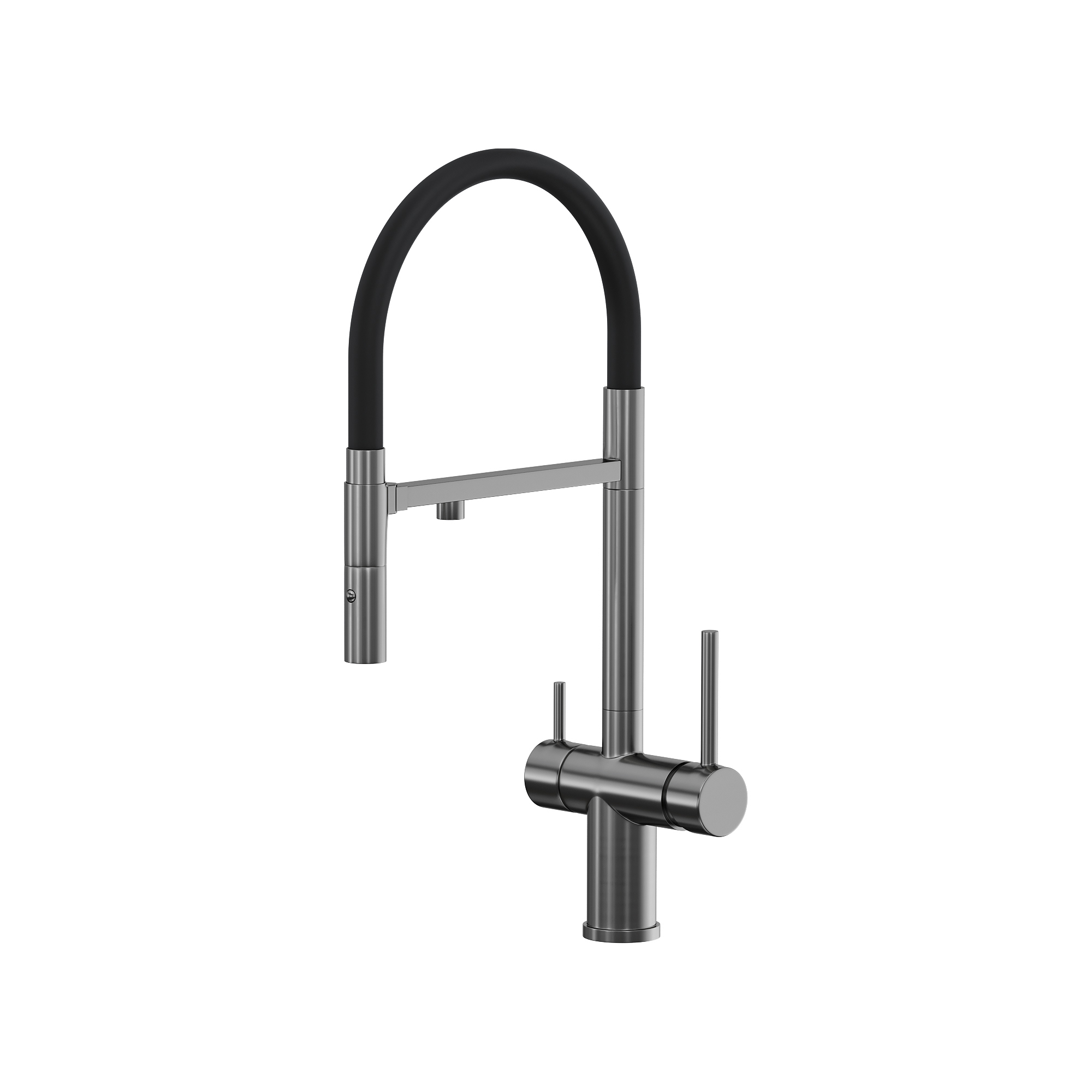 Изображение товара Современный кухонный смеситель Reflexion Lago RX9901BL с подключением к фильтру, гибкий излив