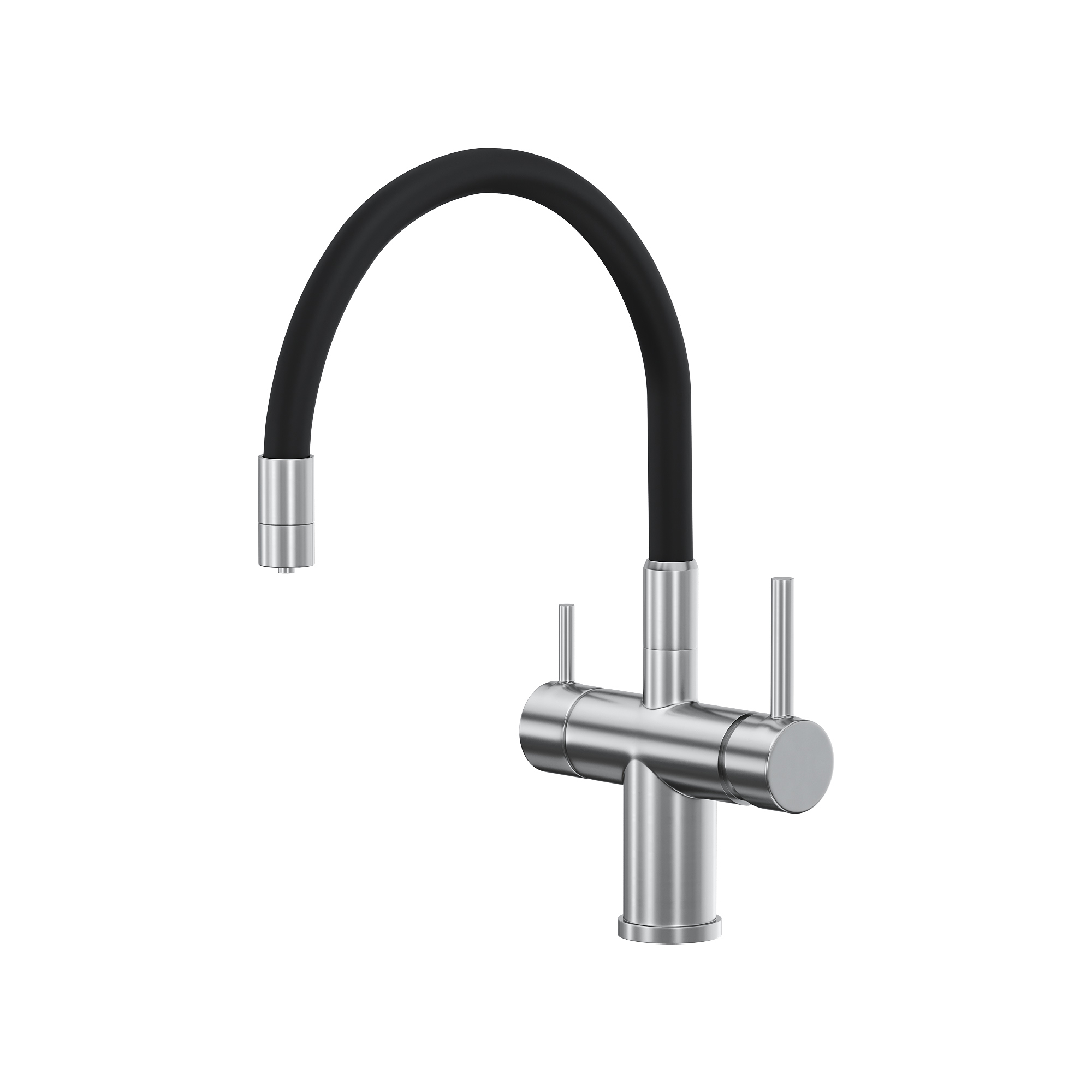 Изображение товара Смеситель Reflexion Lago RX9902SS для кухни с подключением к фильтру гибкий излив полированная сталь