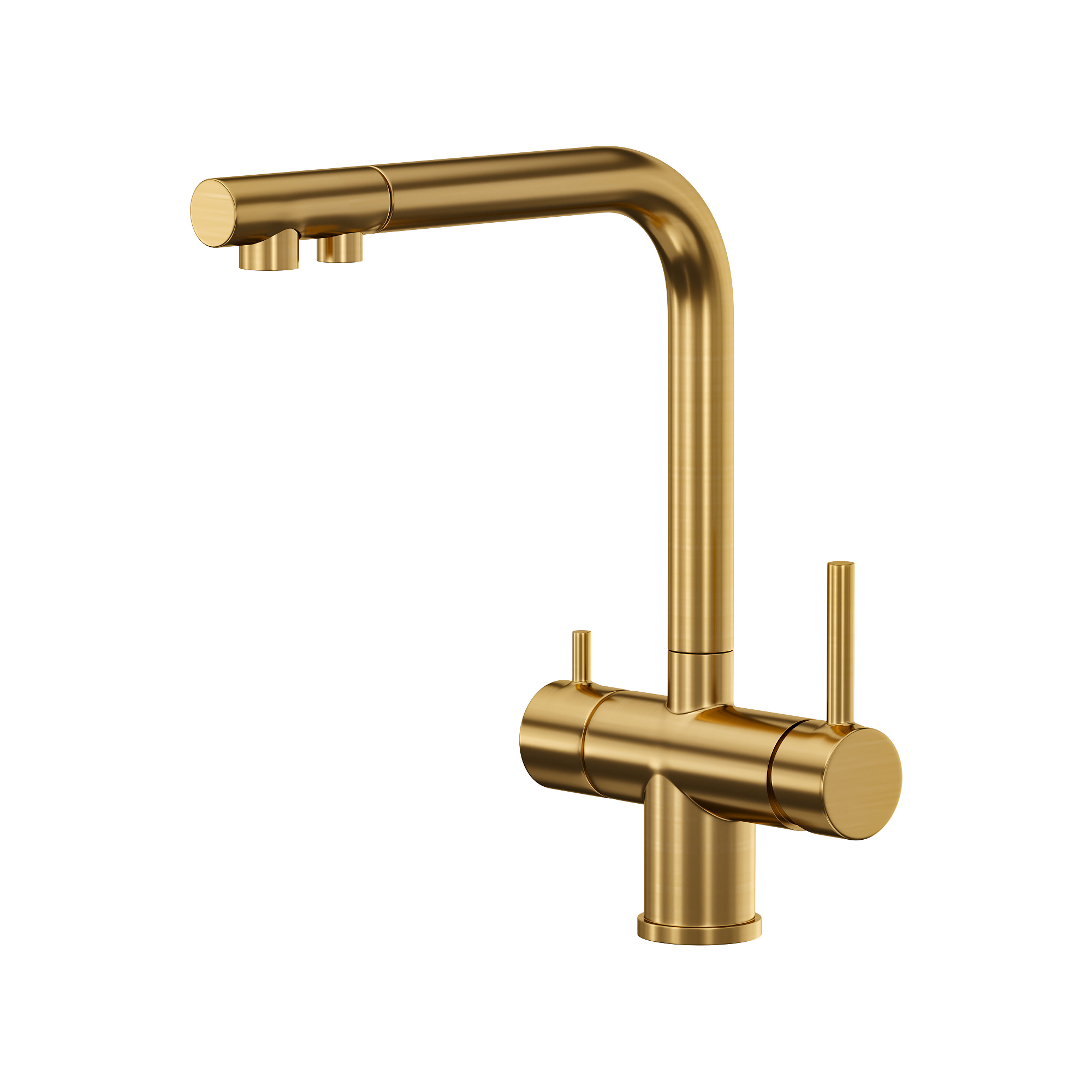 Изображение товара Современный кухонный смеситель Reflexion Lago RX9903GD с подключением к фильтру