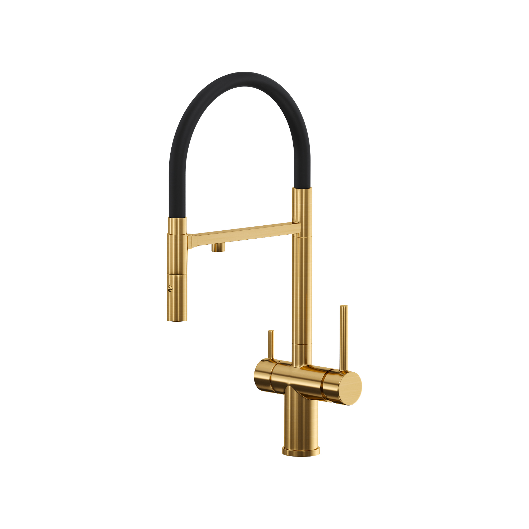 Изображение товара Смеситель Reflexion Lago RX9901GD для кухни с гибким изливом брашированное золото