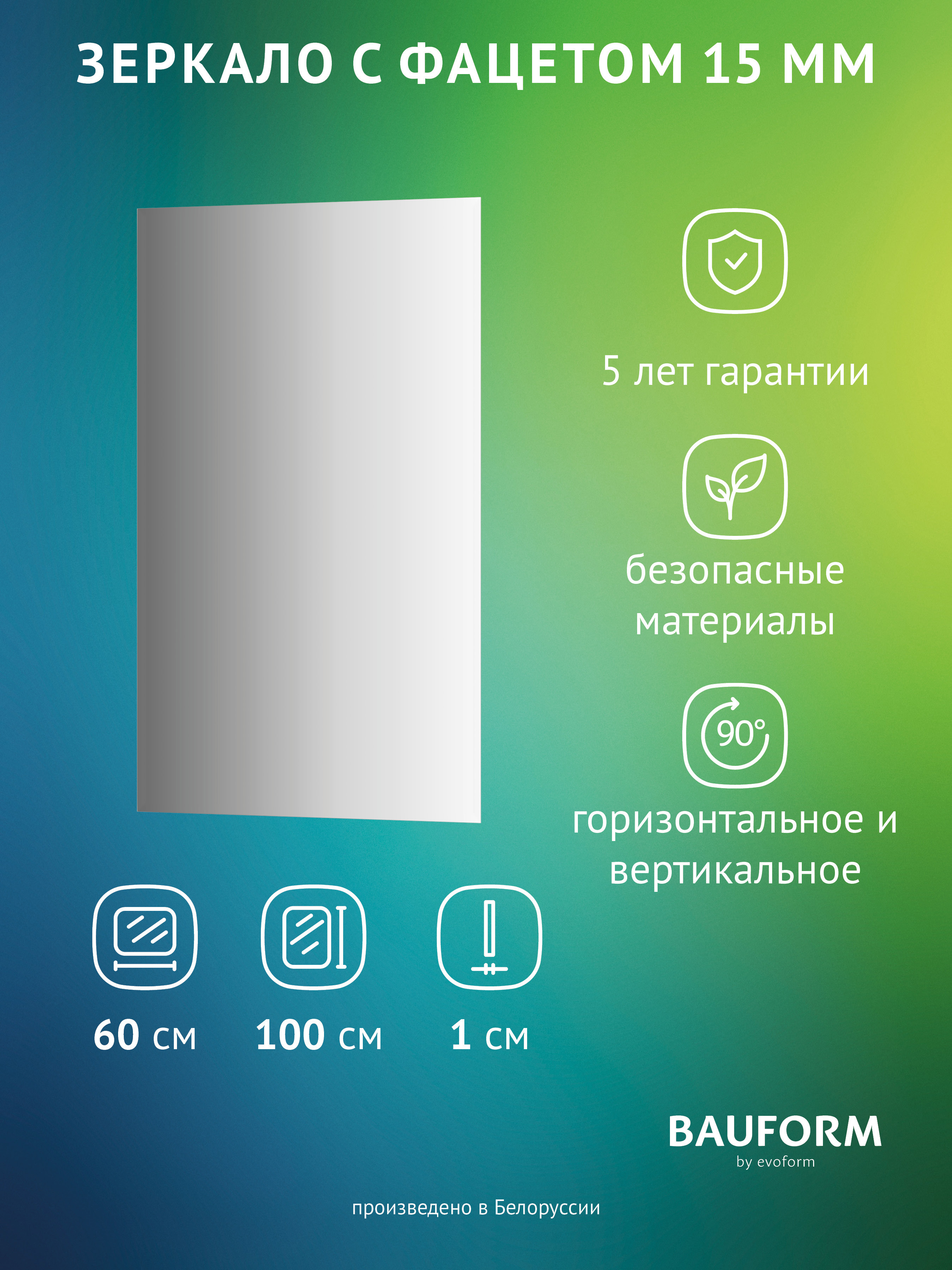 Изображение товара Зеркало для ванной BAUFORM SP 9068 60x100см