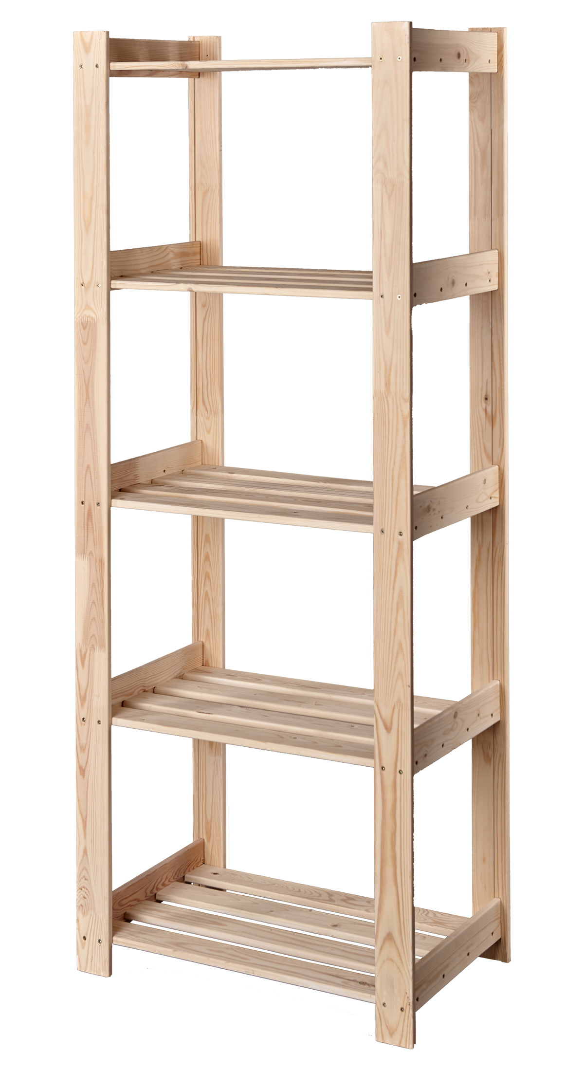 Изображение товара Стеллаж деревянный Ёлки-палки 64x150x28 см 5 полок нагрузка до 15 кг массив сосны цвет сосна