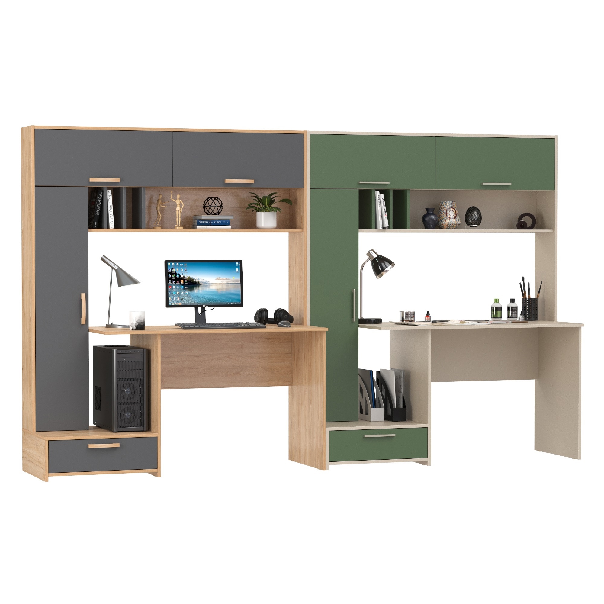 Изображение товара Стол компьютерный для двоих Mobi Лайт 300x180x57 см ЛДСП