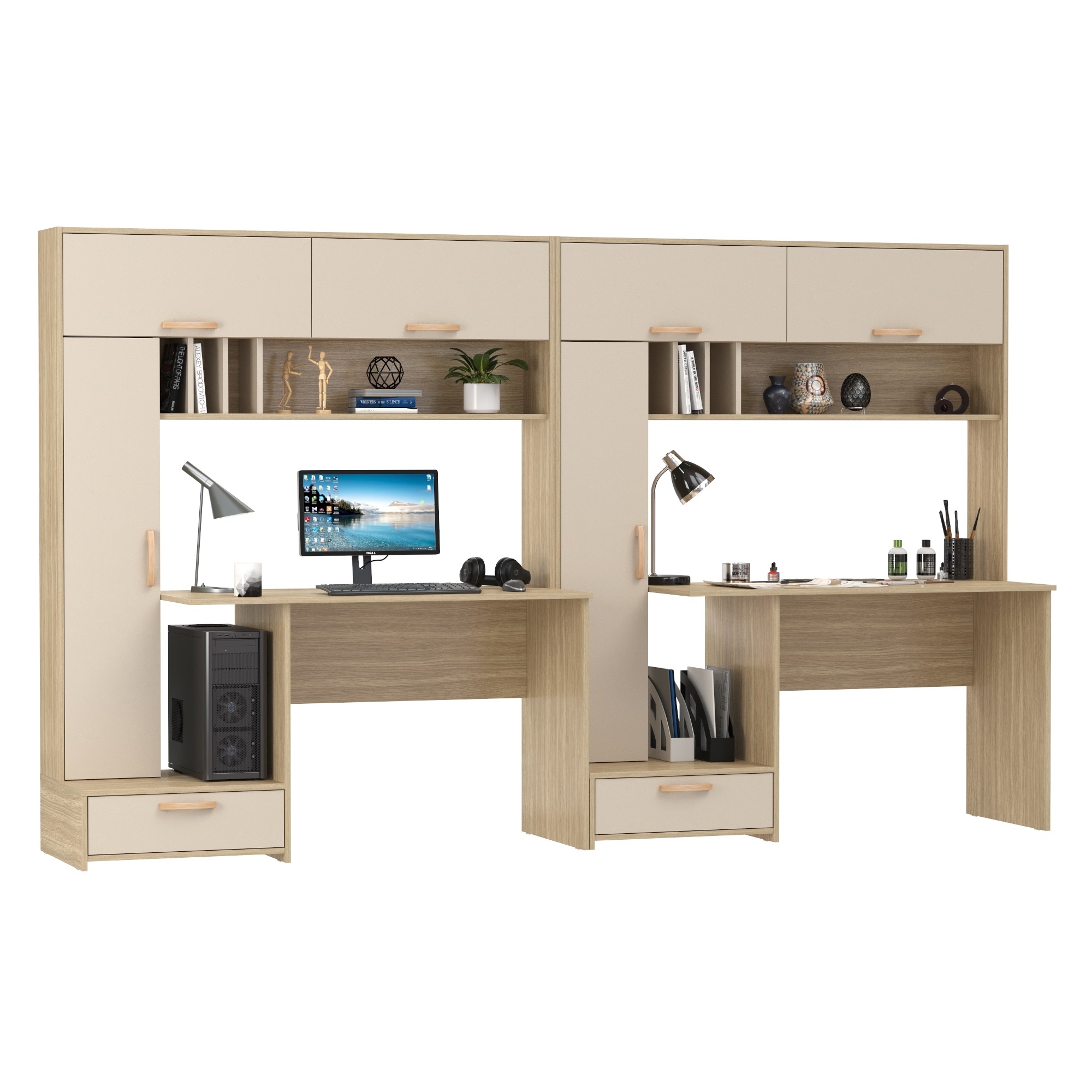 Изображение товара Стол компьютерный Mobi Лайт 300x180x57 см ЛДСП цвет плэйн/сатин 2 шт.