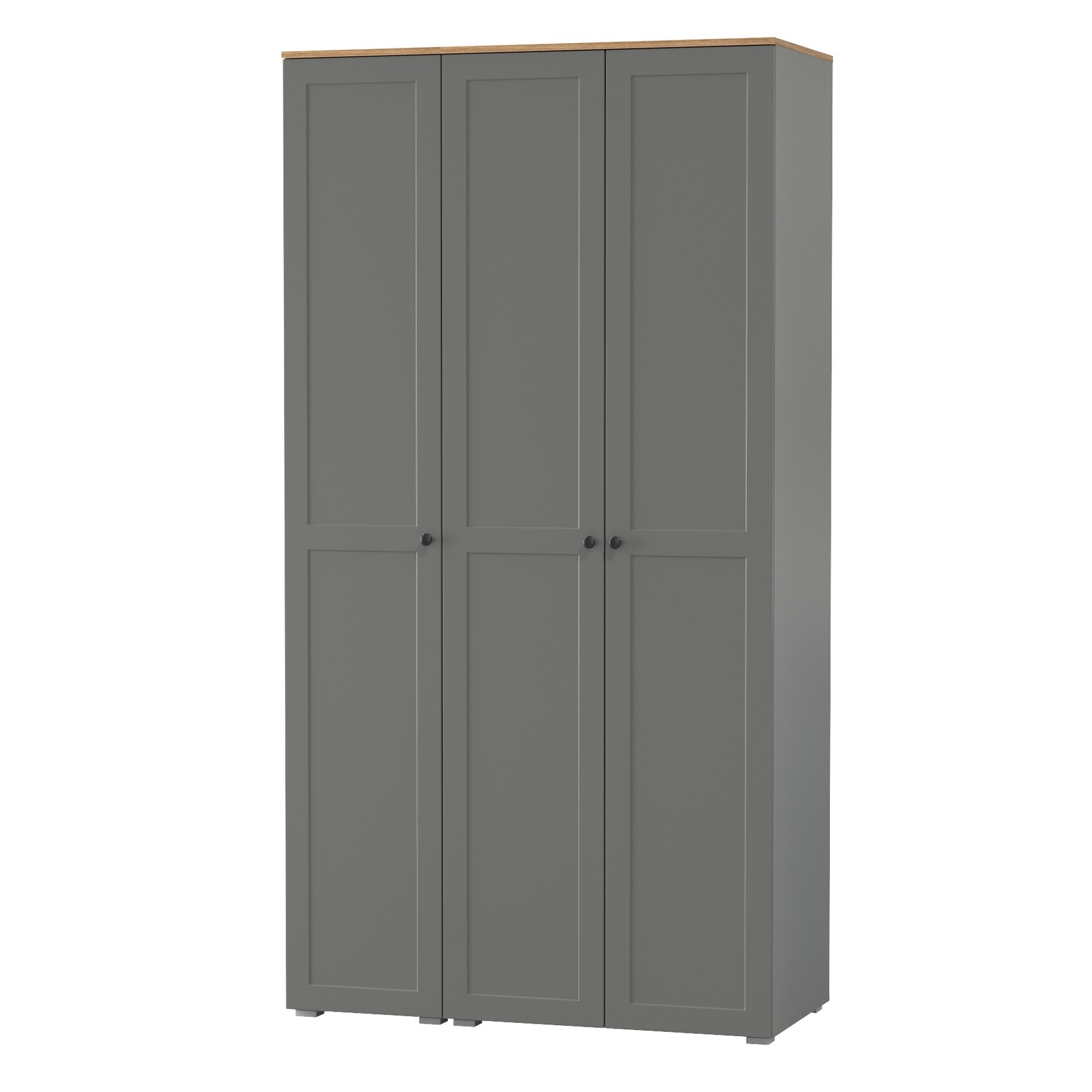 Изображение товара Шкаф распашной Mobi Остин 3 двери прихожий серый графит дуб крафт золотой