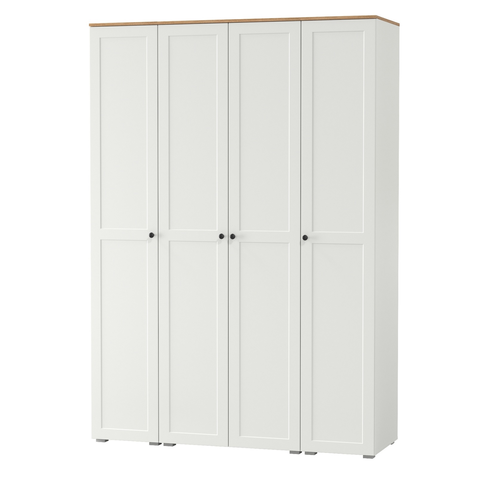 Изображение товара Шкаф распашной Mobi Остин № 2 с 4 дверями 160x230x54 см ЛДСП цвет белый шагрень/дуб крафт золотой