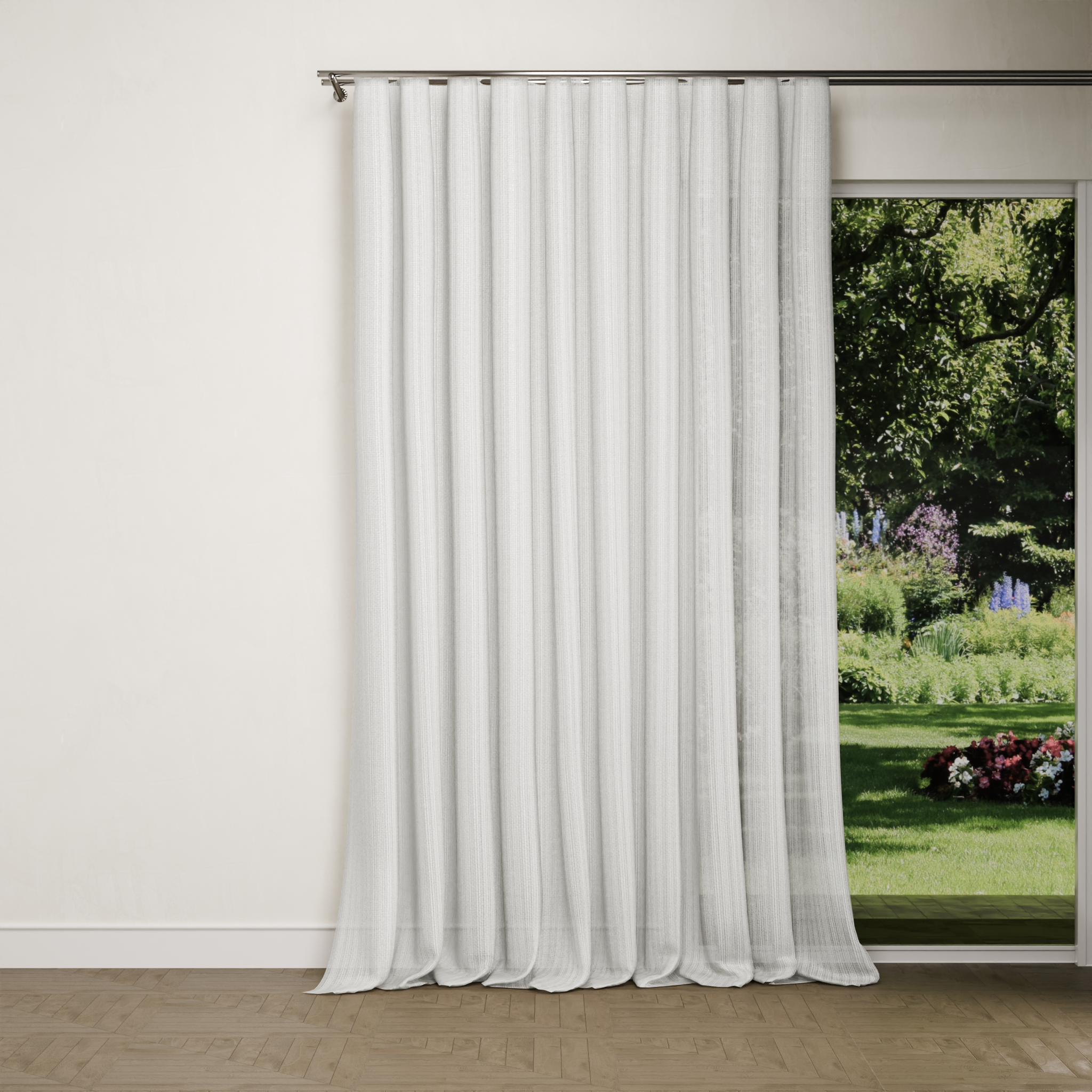 Изображение товара Тюль на ленте Рейн 300x260 см золотистый, ткань сетка, однотонная