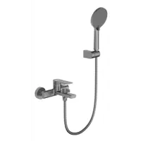 Изображение товара Смеситель для ванны Frap Arne однорычажный на ванну с лейкой и шлангом цвет графит Изображение товара Смеситель для ванны Frap Arne однорычажный на ванну с лейкой и шлангом цвет графит