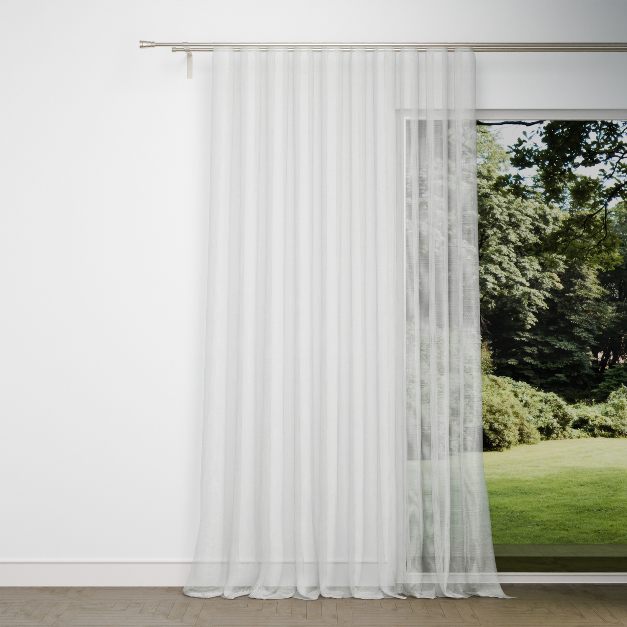 Изображение товара Тюль на ленте Мишель 300x300 см белый легкий и прочный для интерьера