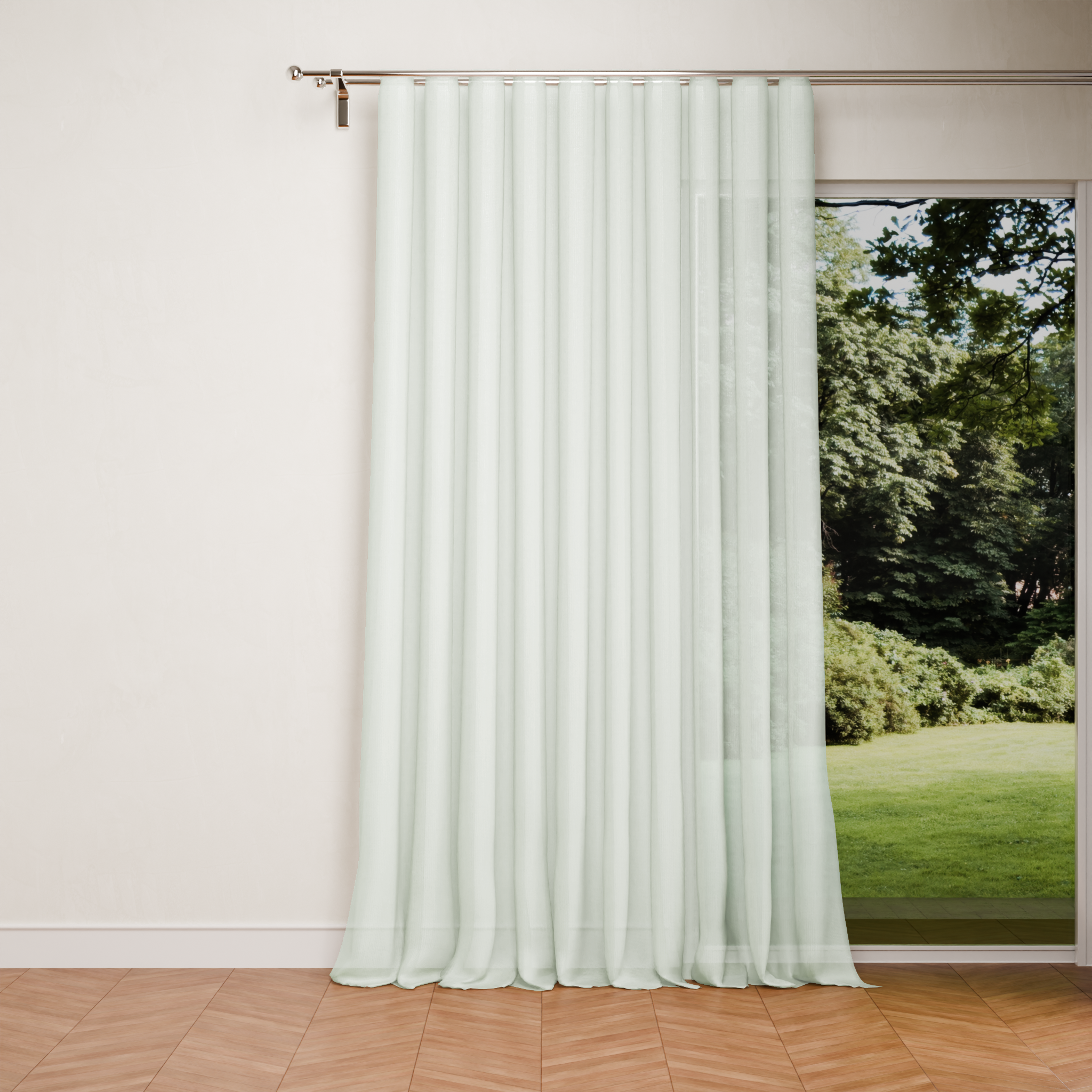 Изображение товара Тюль на ленте Inspire Polyone Cream 300x280 см бежевый для гостиной и спальни