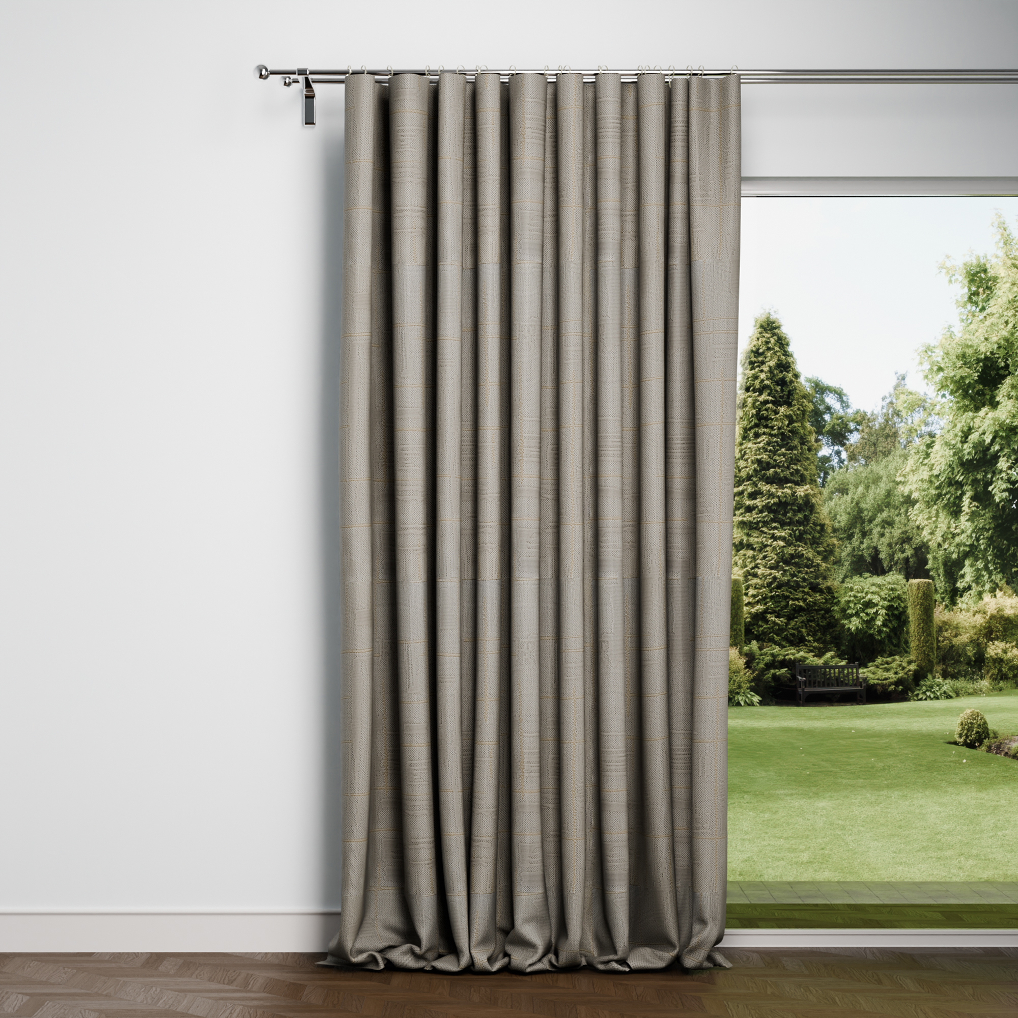 Изображение товара Штора на ленте Мартин 200x260 см бежевый жаккард для спальни и гостиной