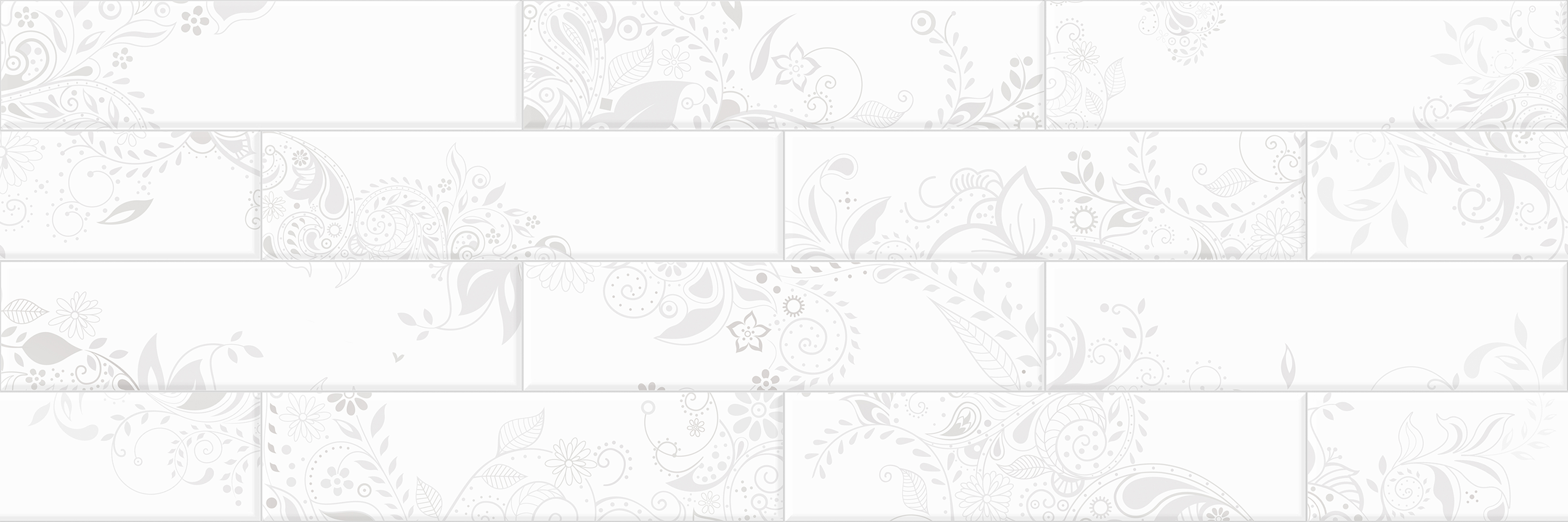 Изображение товара Керамическая плитка Sal Sapiente JFP 27180 H 25x75 см белая с узором кирпичик кабанчик