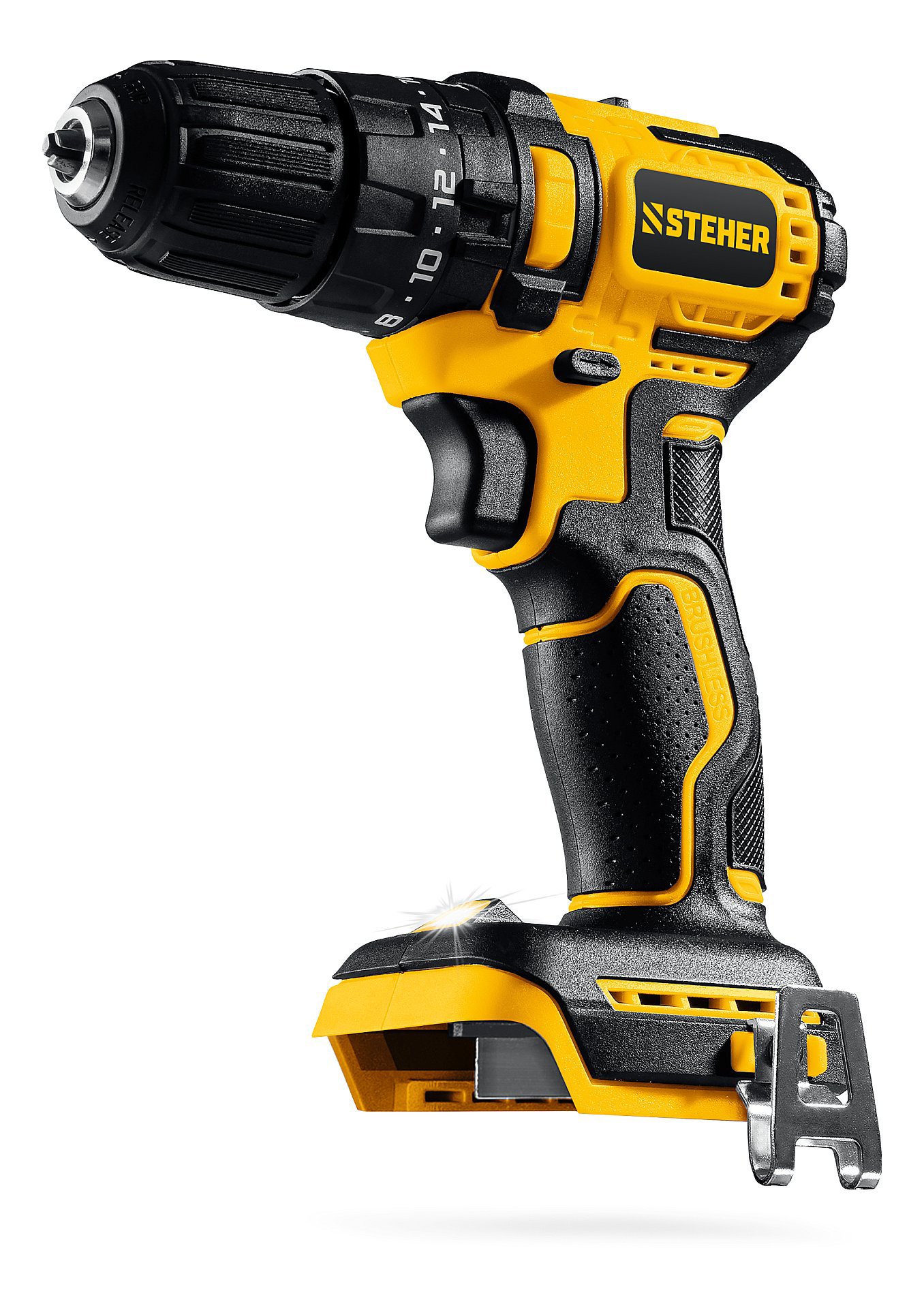 Изображение товара Дрель-шуруповерт аккумуляторная ударная бесщеточная Steher CBS-45, 20 В Li-Ion без АКБ и ЗУ