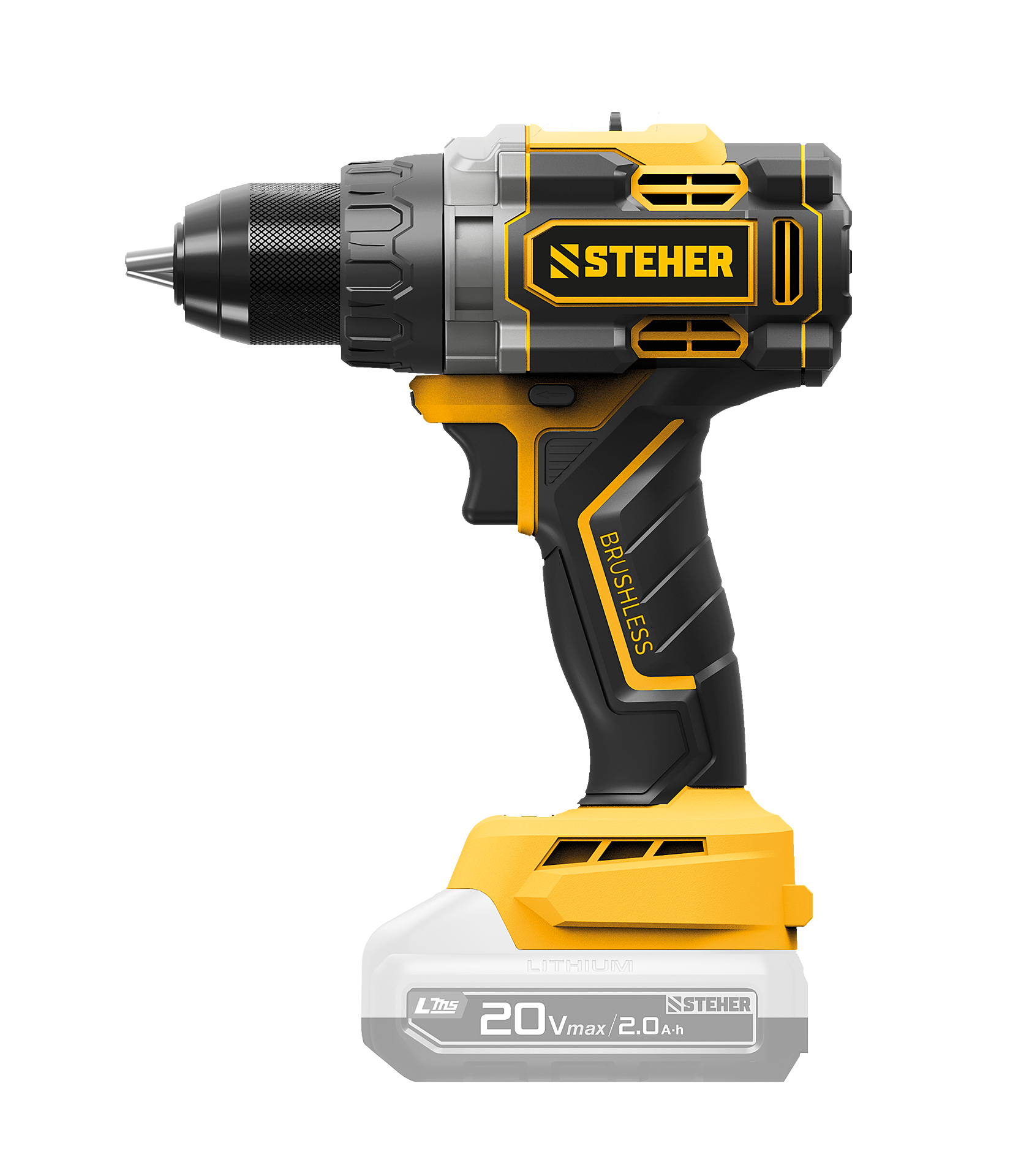 Изображение товара Дрель-шуруповерт аккумуляторная бесщеточная Steher CB-165 20 В