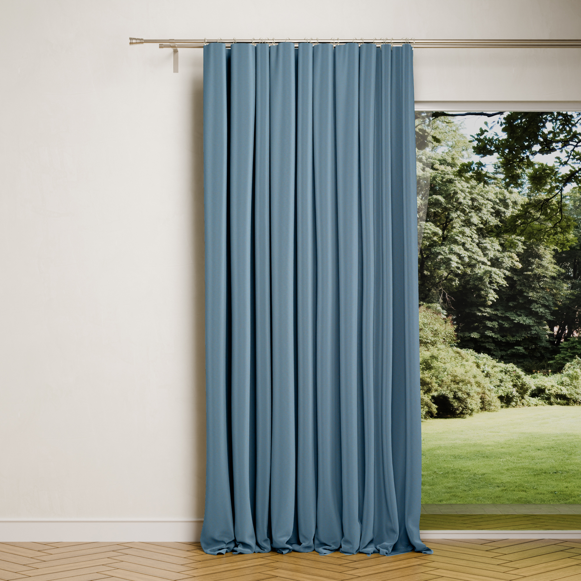 Изображение товара Штора на ленте KREAFORTA Manchester 200x280 см синяя бархатная для спальни и гостиной