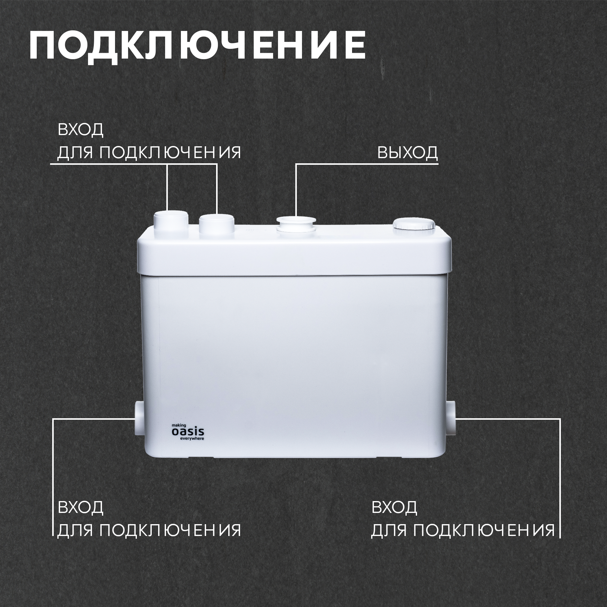Санитарный насос Oasis SV-400 400 Вт 100 л/мин встроенный измельчитель - 4
