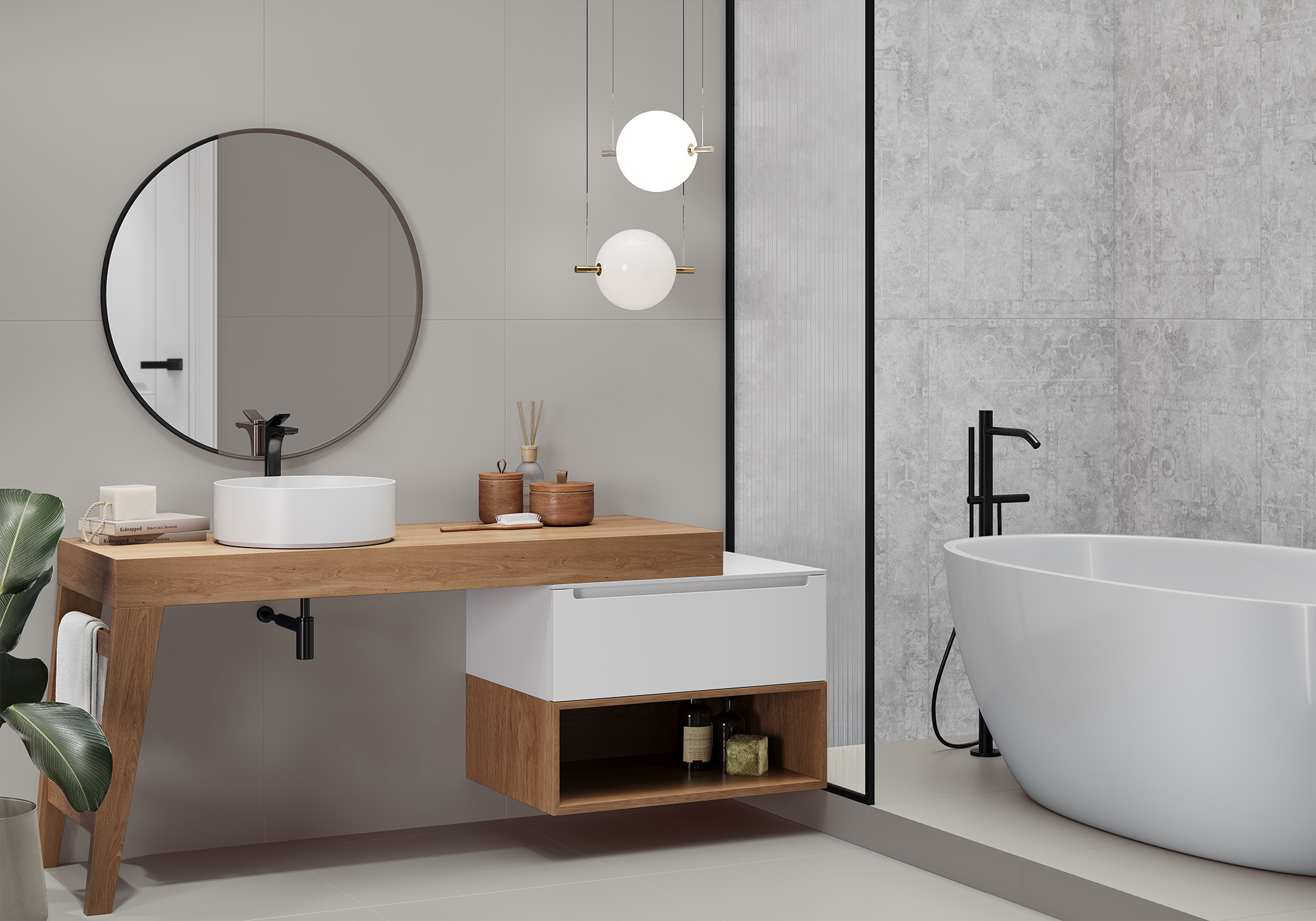 Изображение товара Керамогранит Alma ceramica Spector GFU60120SPR70R 60x120см цвет серый