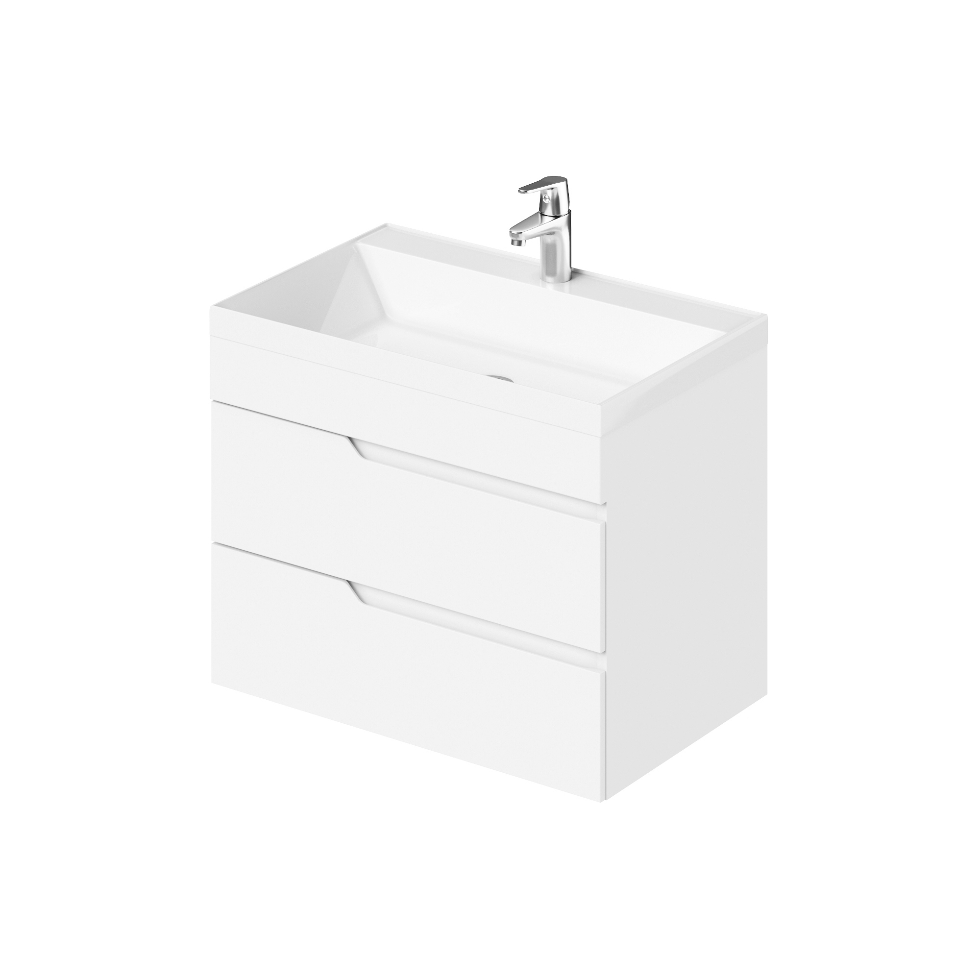 Изображение товара Подвесная тумба под раковину ИТАНА Alexa 69.9 см белая с раковиной