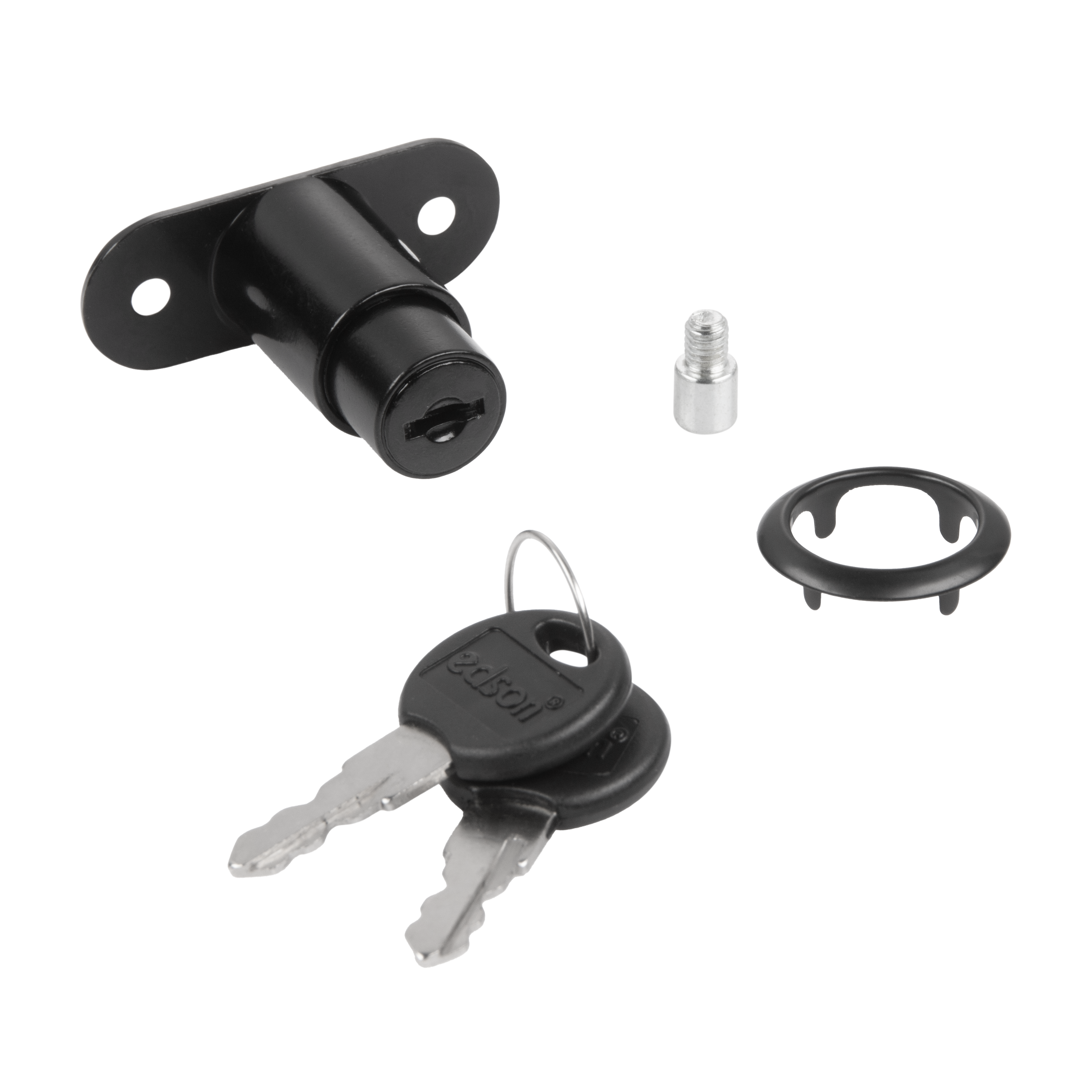 Замок мебельный врезной 20x19 мм цвет черный 1 шт.