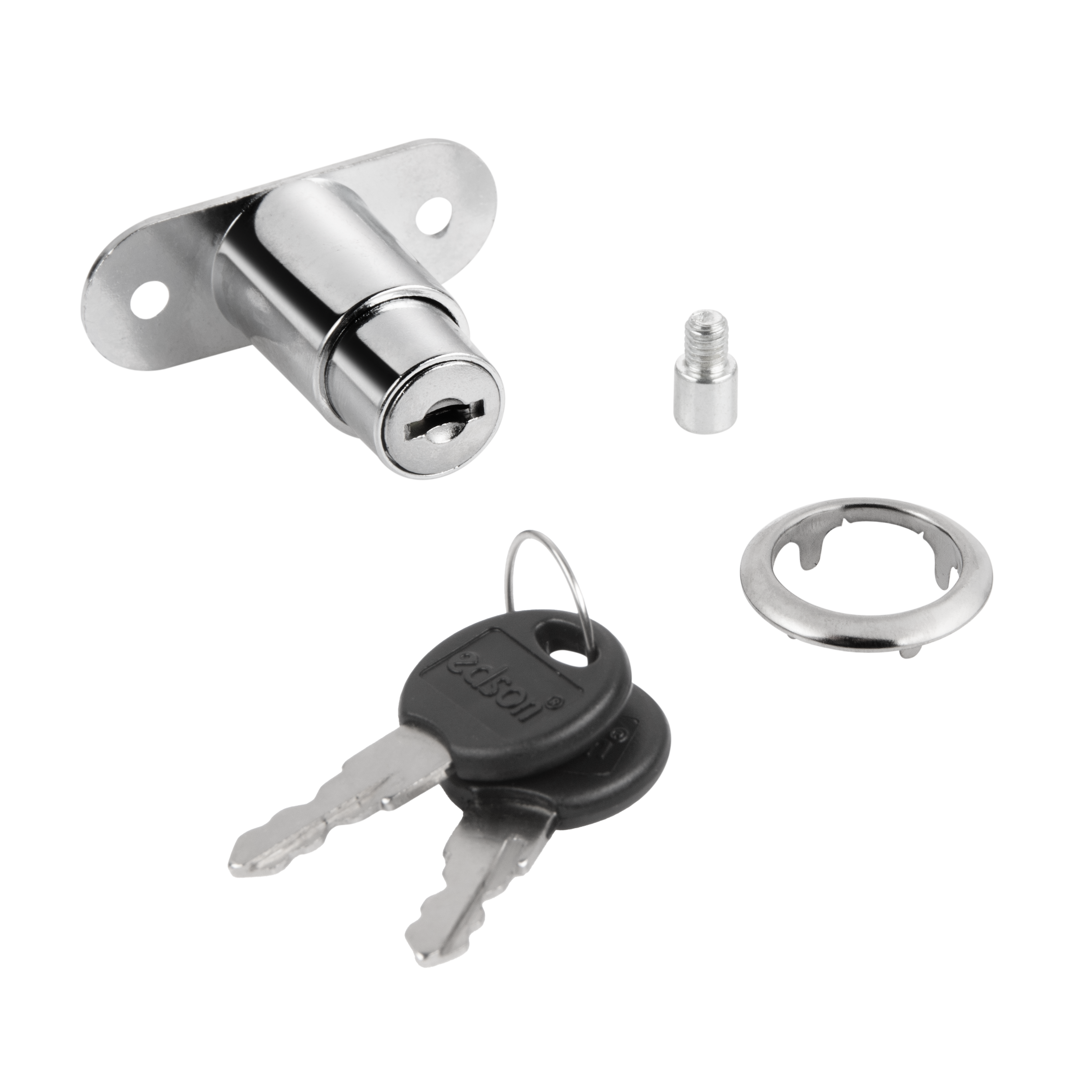 Замок мебельный врезной для 2 дверей 20x19 мм цвет хром