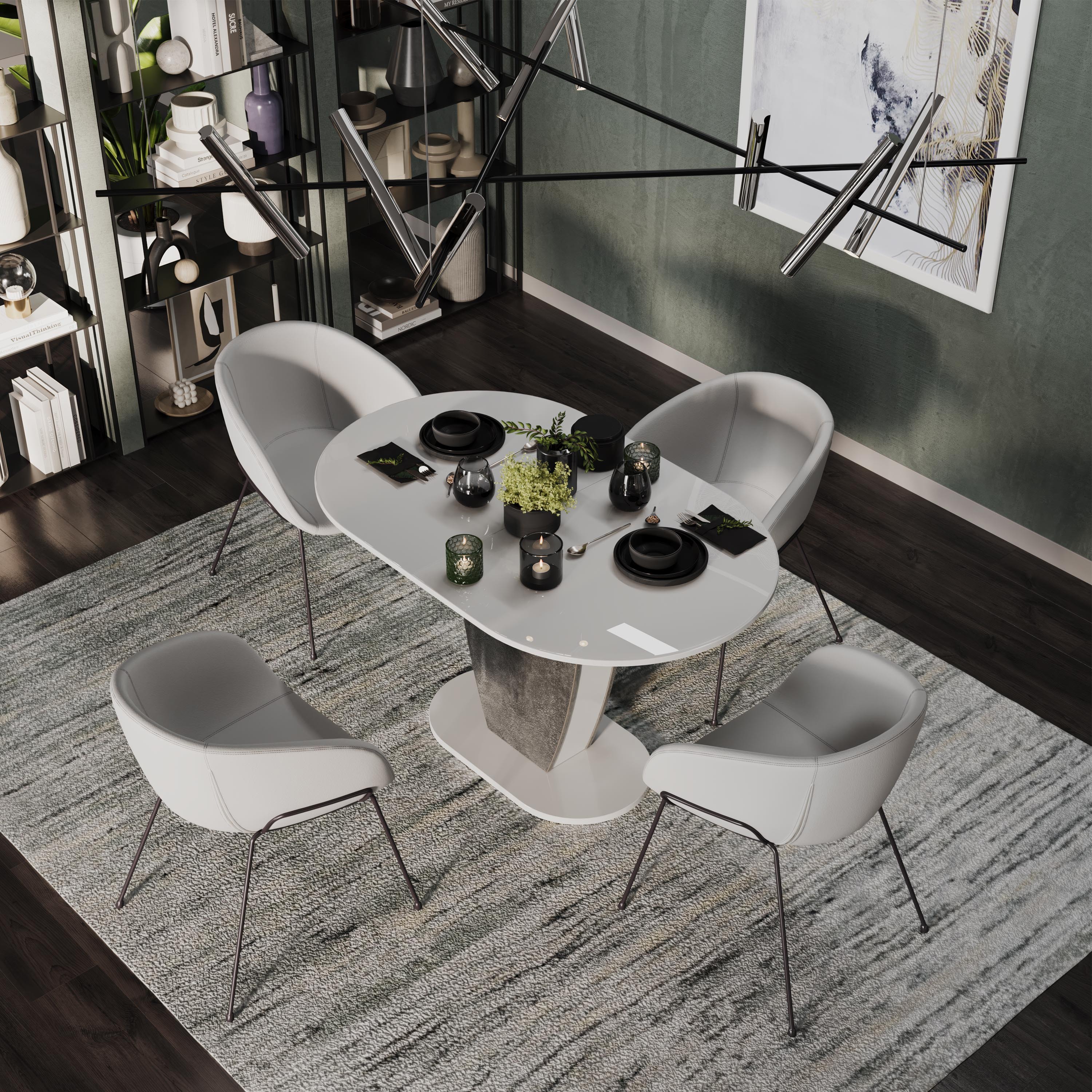 Изображение товара Кухонный стол Трия Монреаль 80x75 см с раскладкой и скругленной опорой