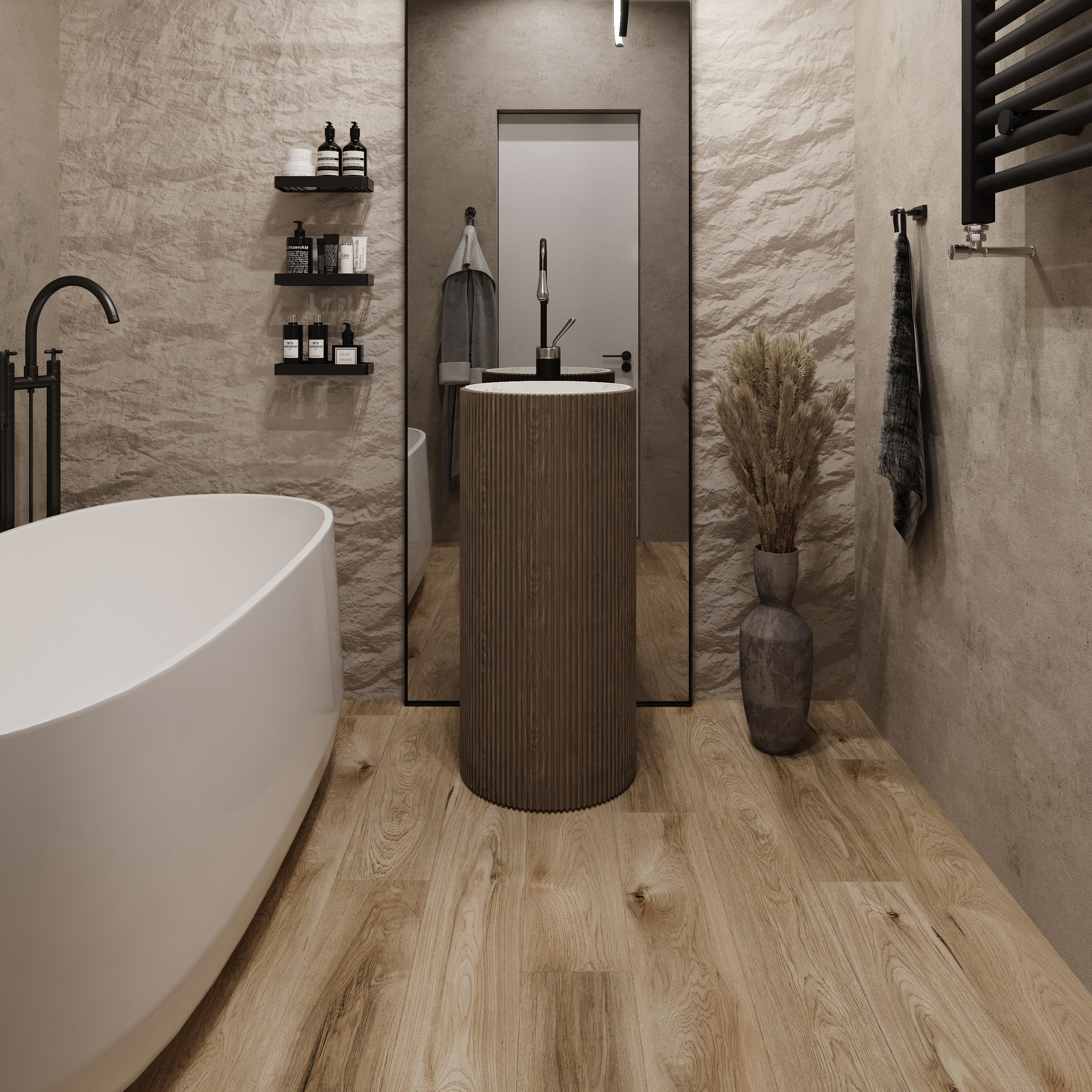 Изображение товара SPC плитка AlixFloor Natural Line Дуб табачно-серый 5 мм водостойкое покрытие